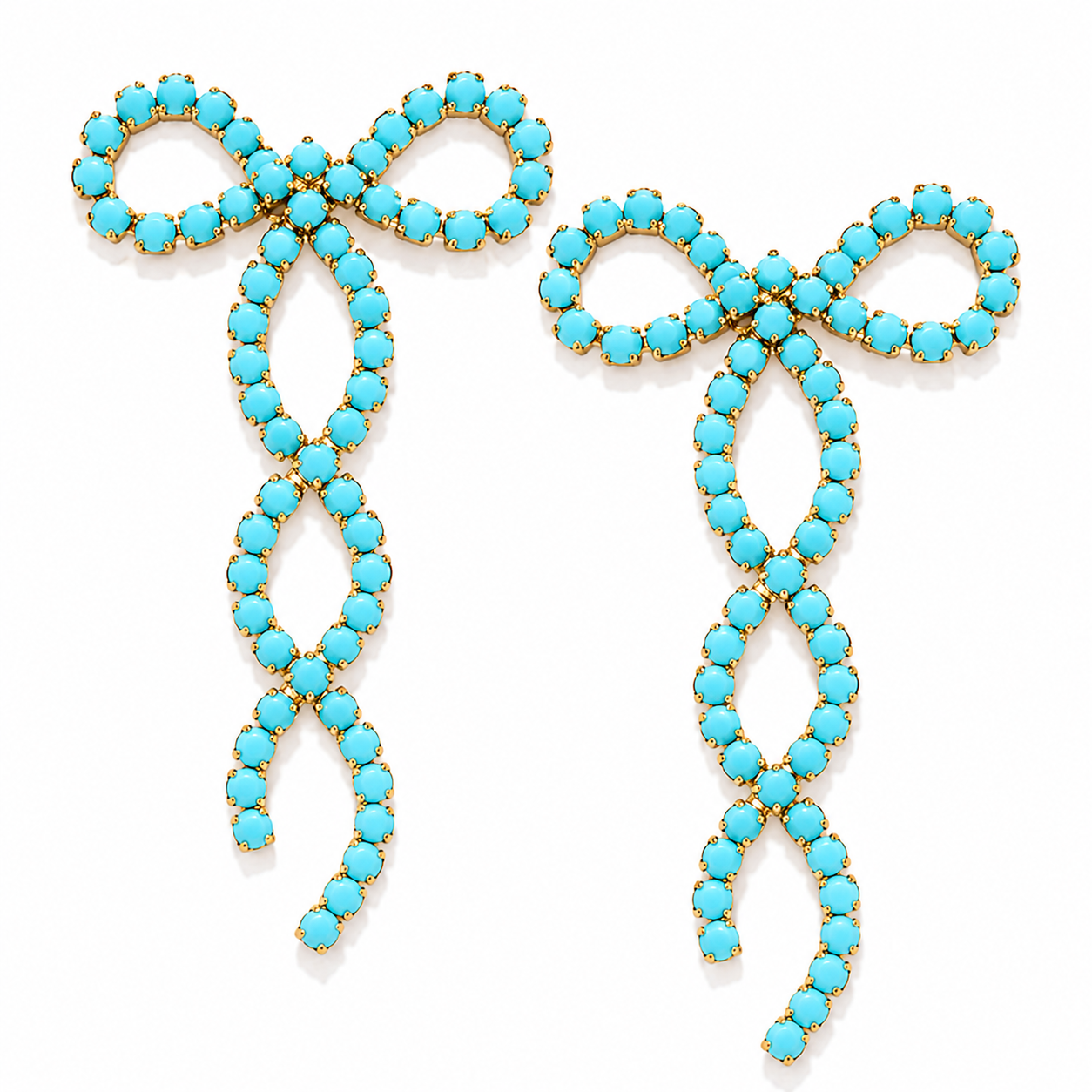 Crystal Ribbon Bow in Turquoise