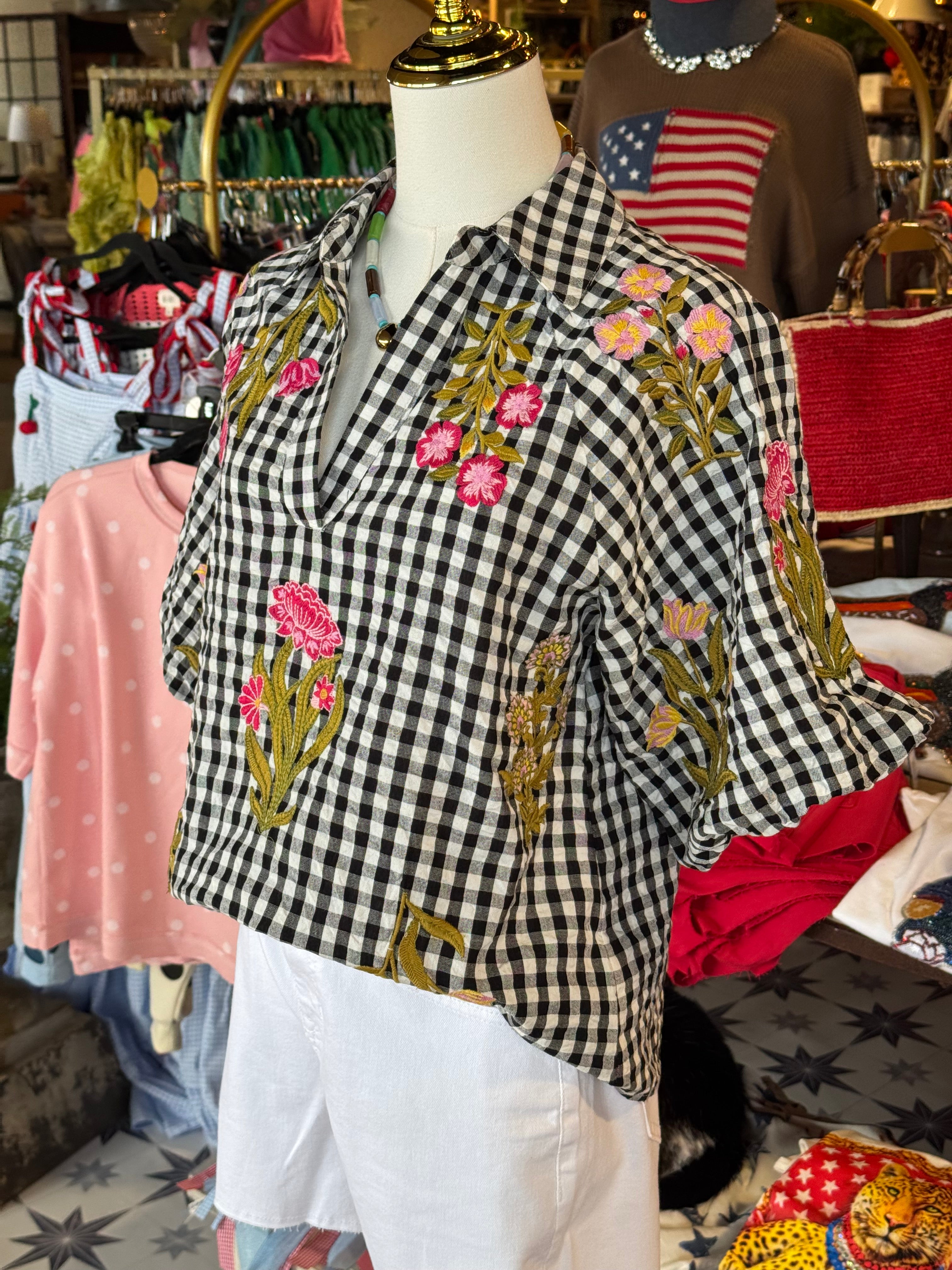 Riana Floral Embroidery Top