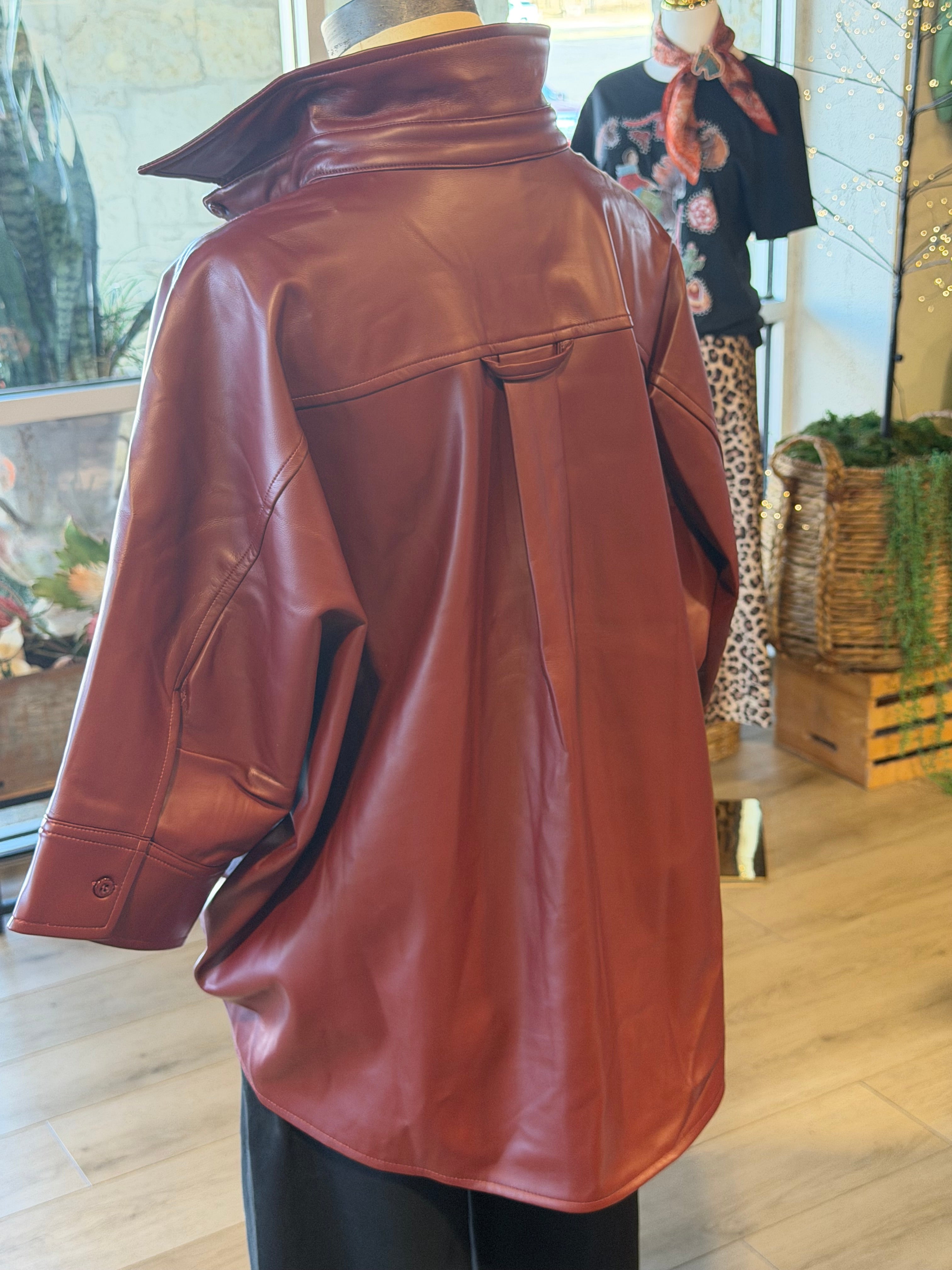 Eva Faux Leather Top (2 colors)