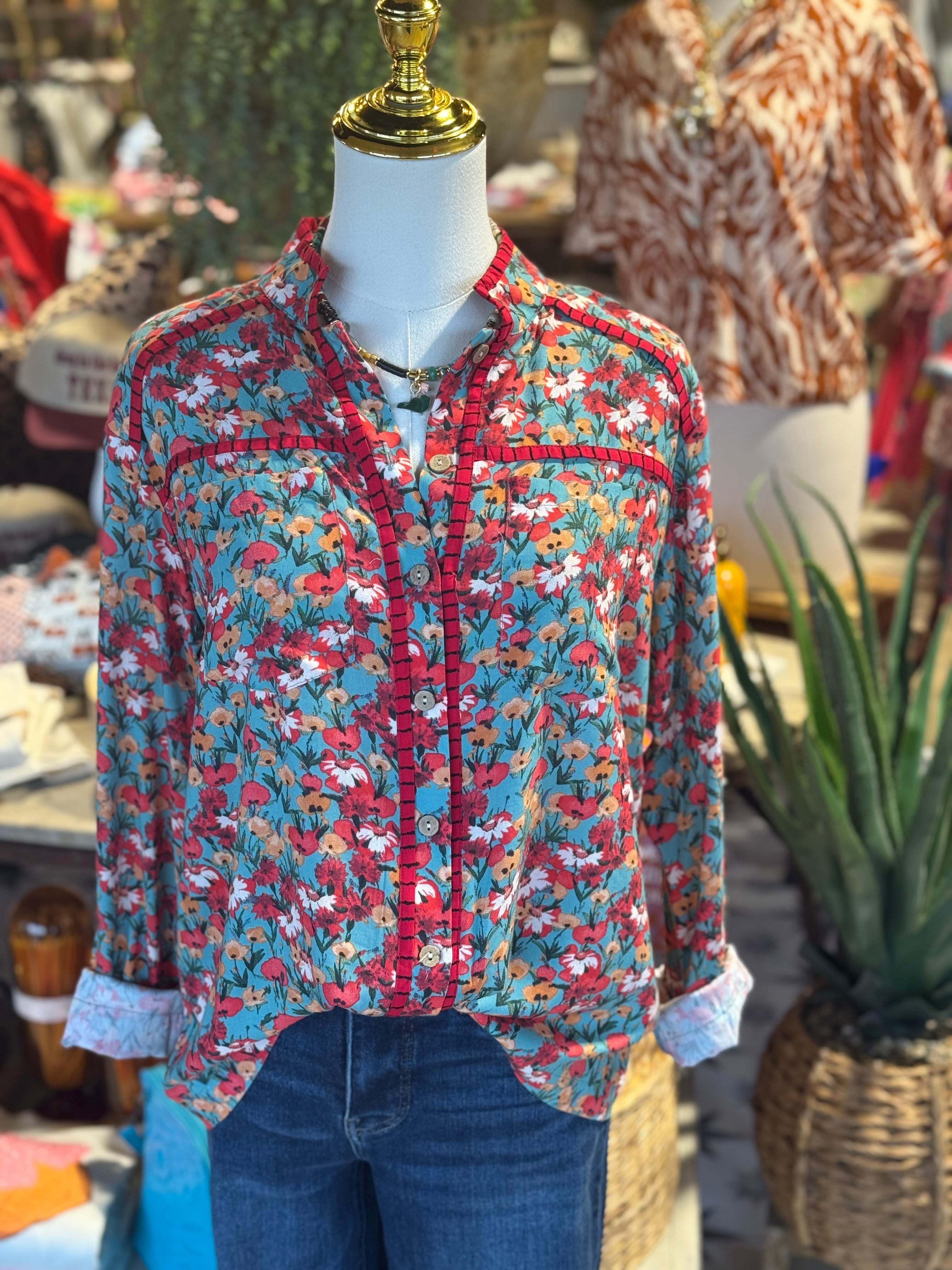 Poppy Floral Top