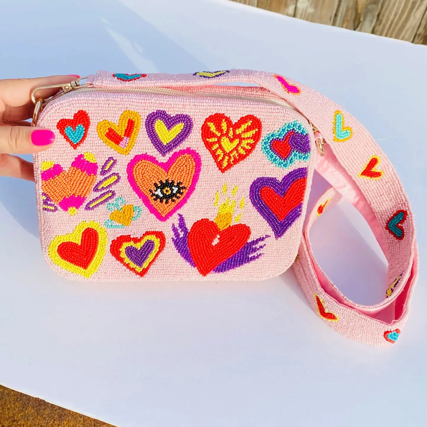 Heart Beaded Purse