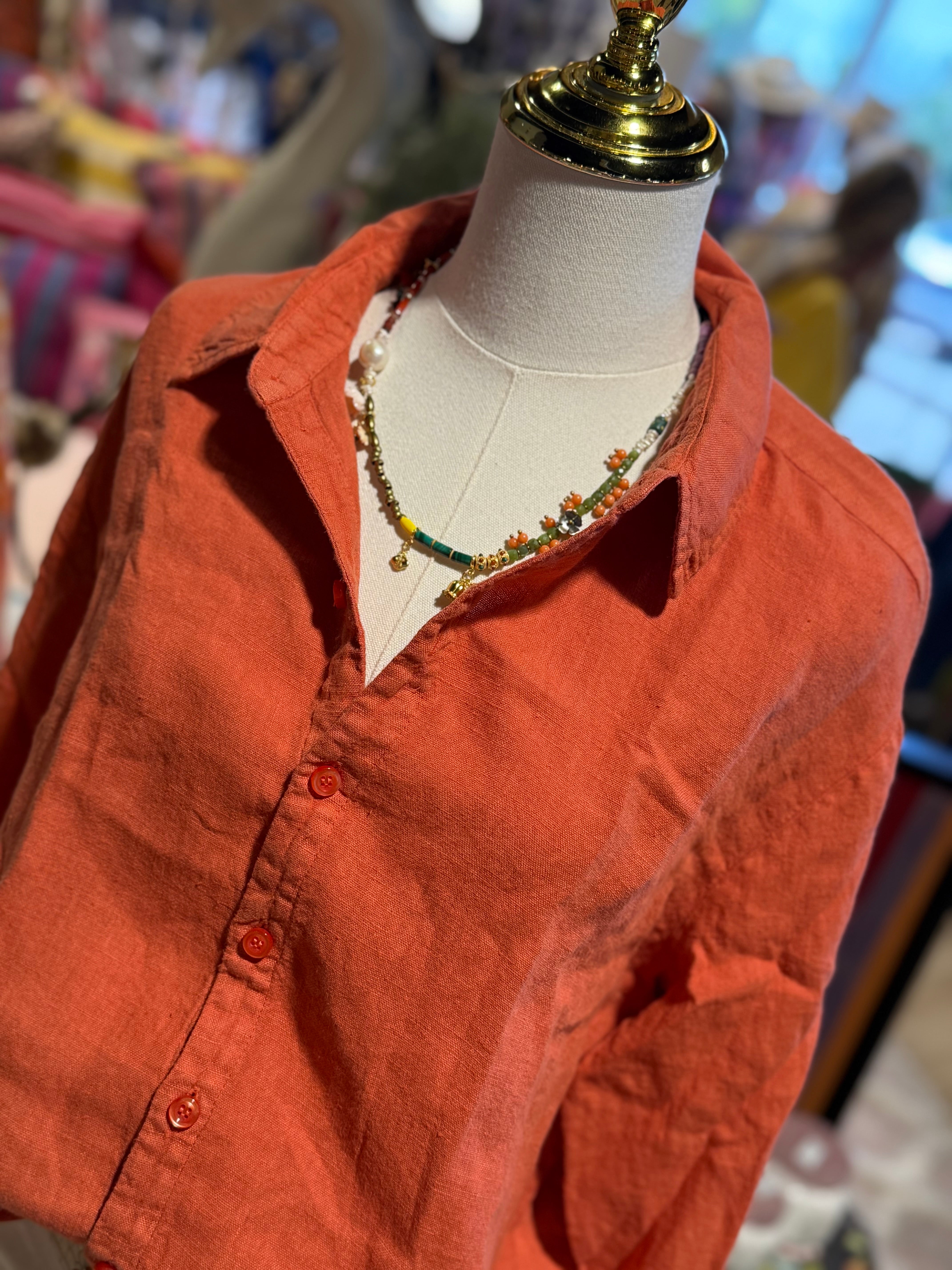 Cecile Linen Top-2 Colors