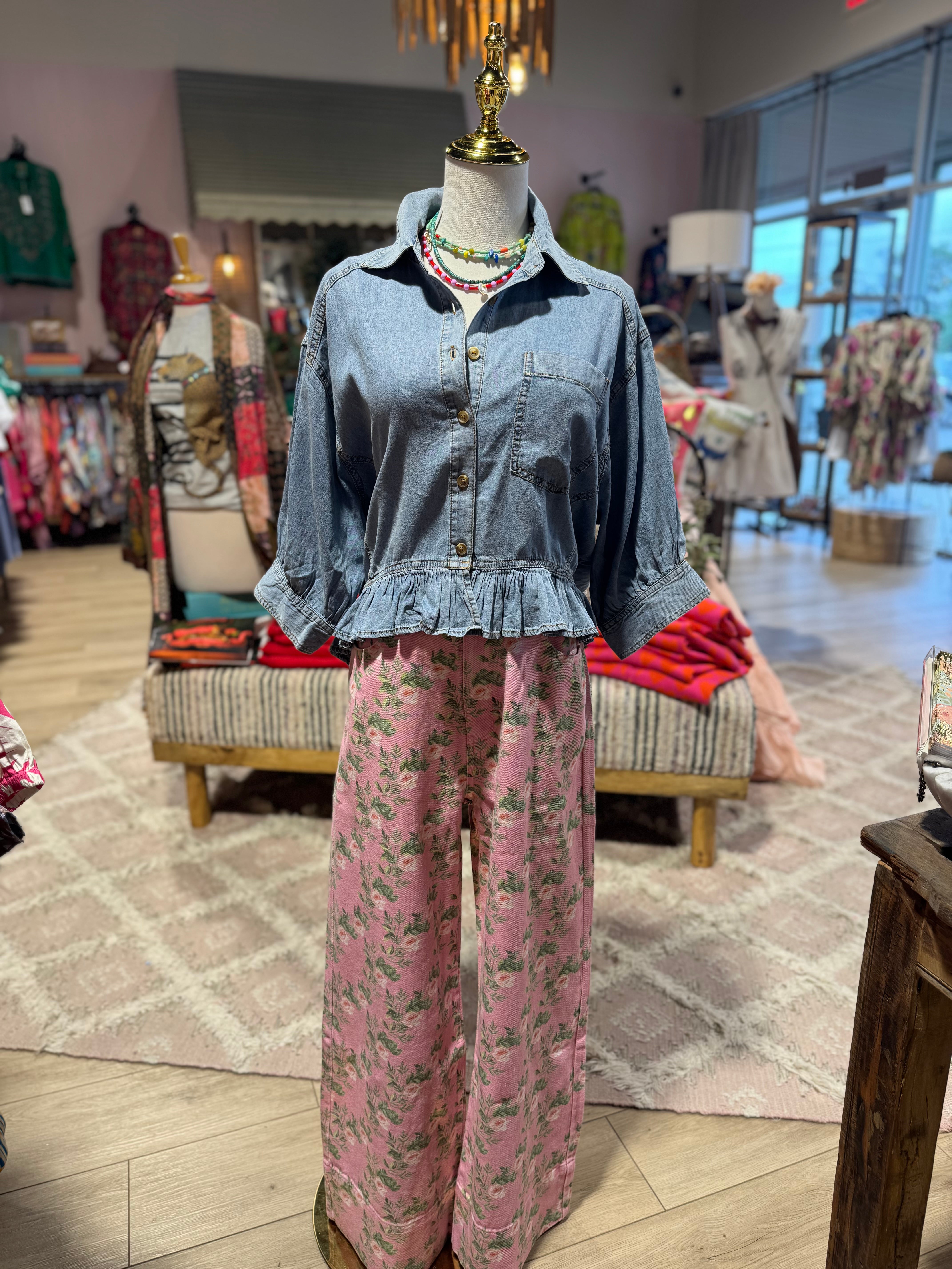 Darlene Denim Top