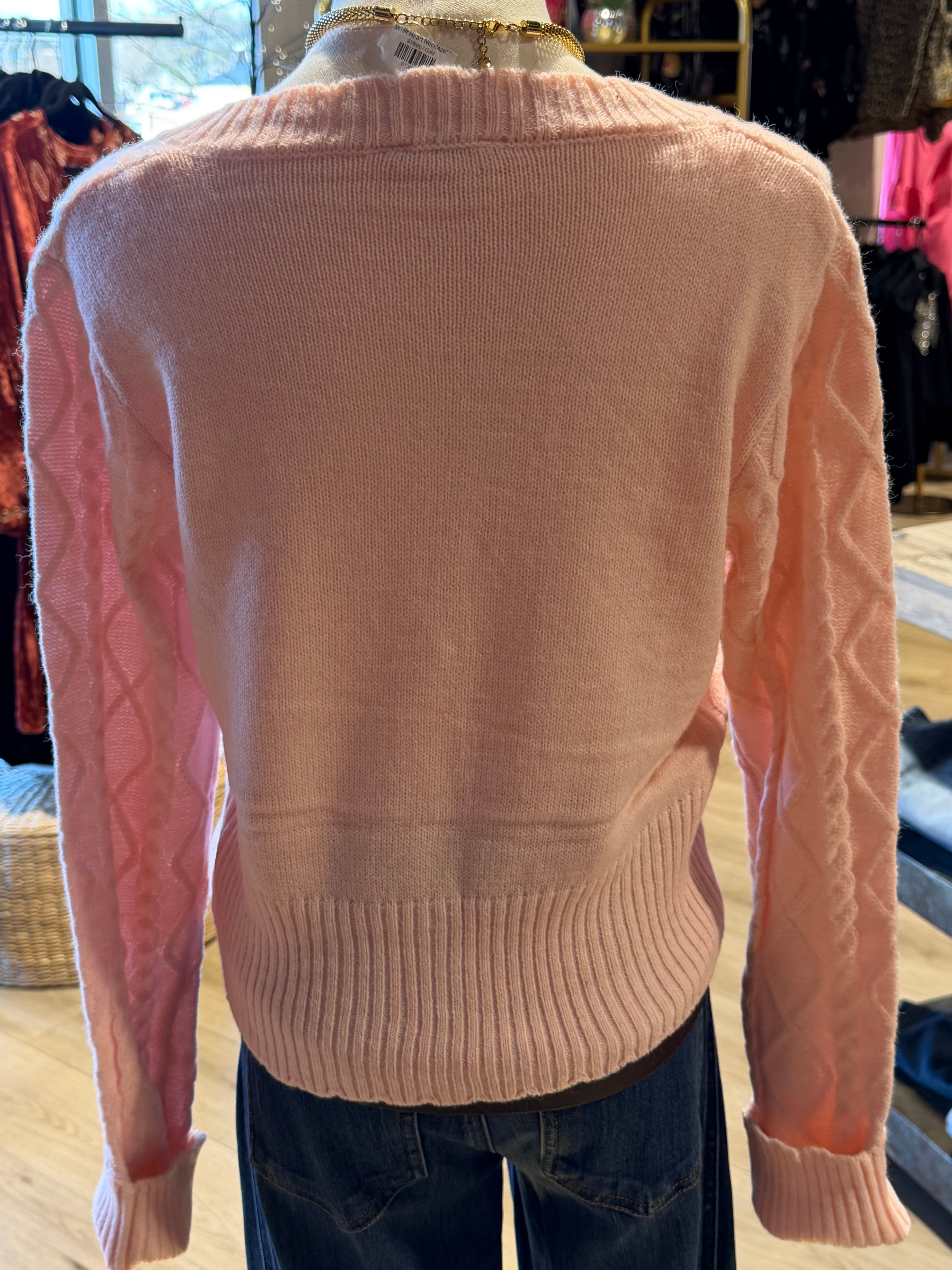 Cable Knit Heart Cardigan