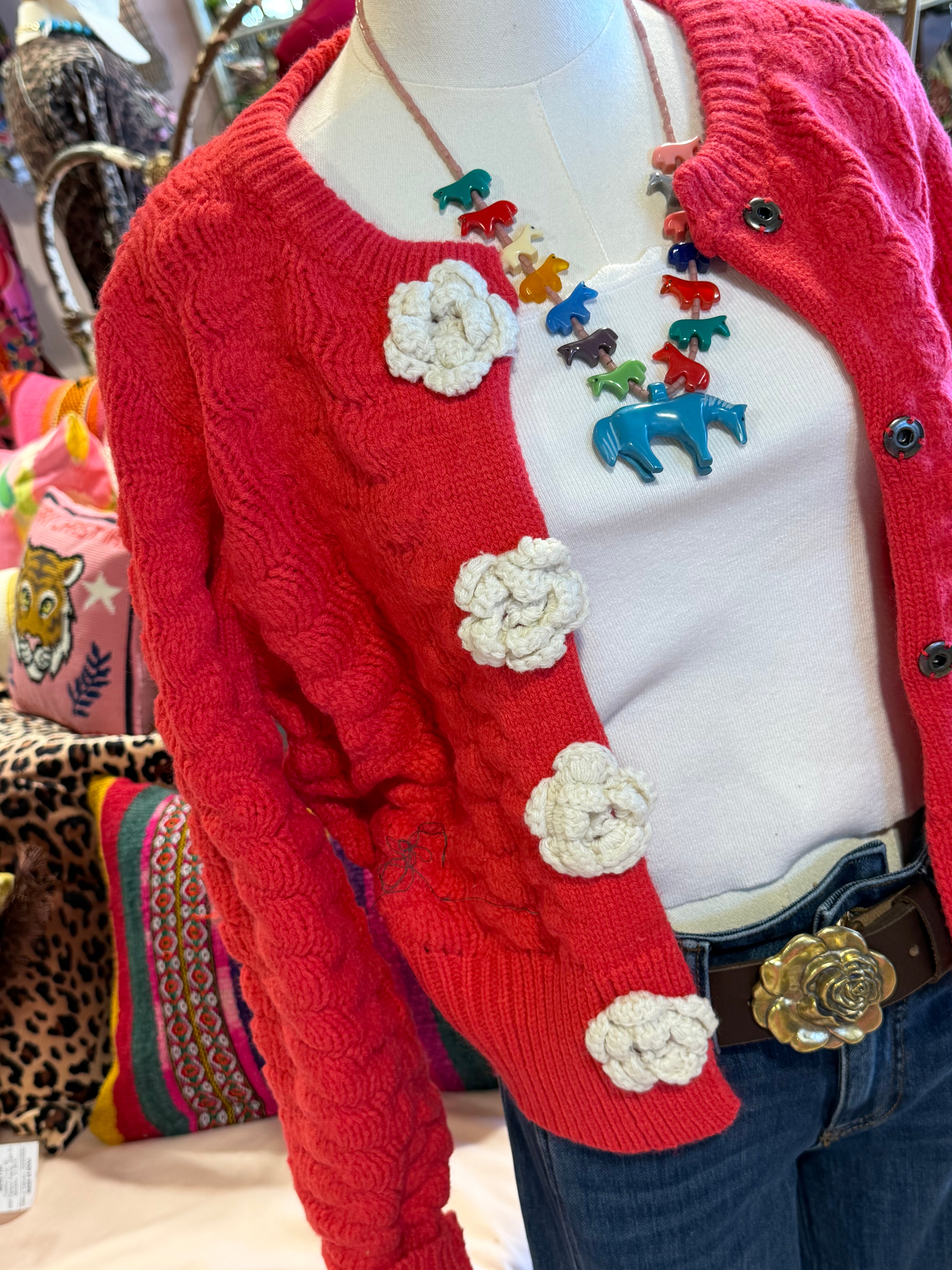 Flower Button Cardigan