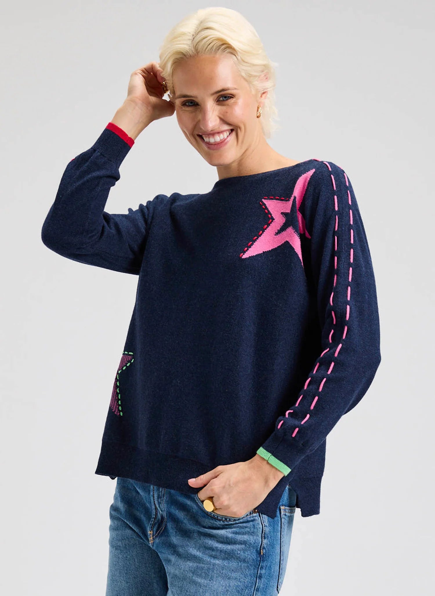 Star Sweater- DK Denim