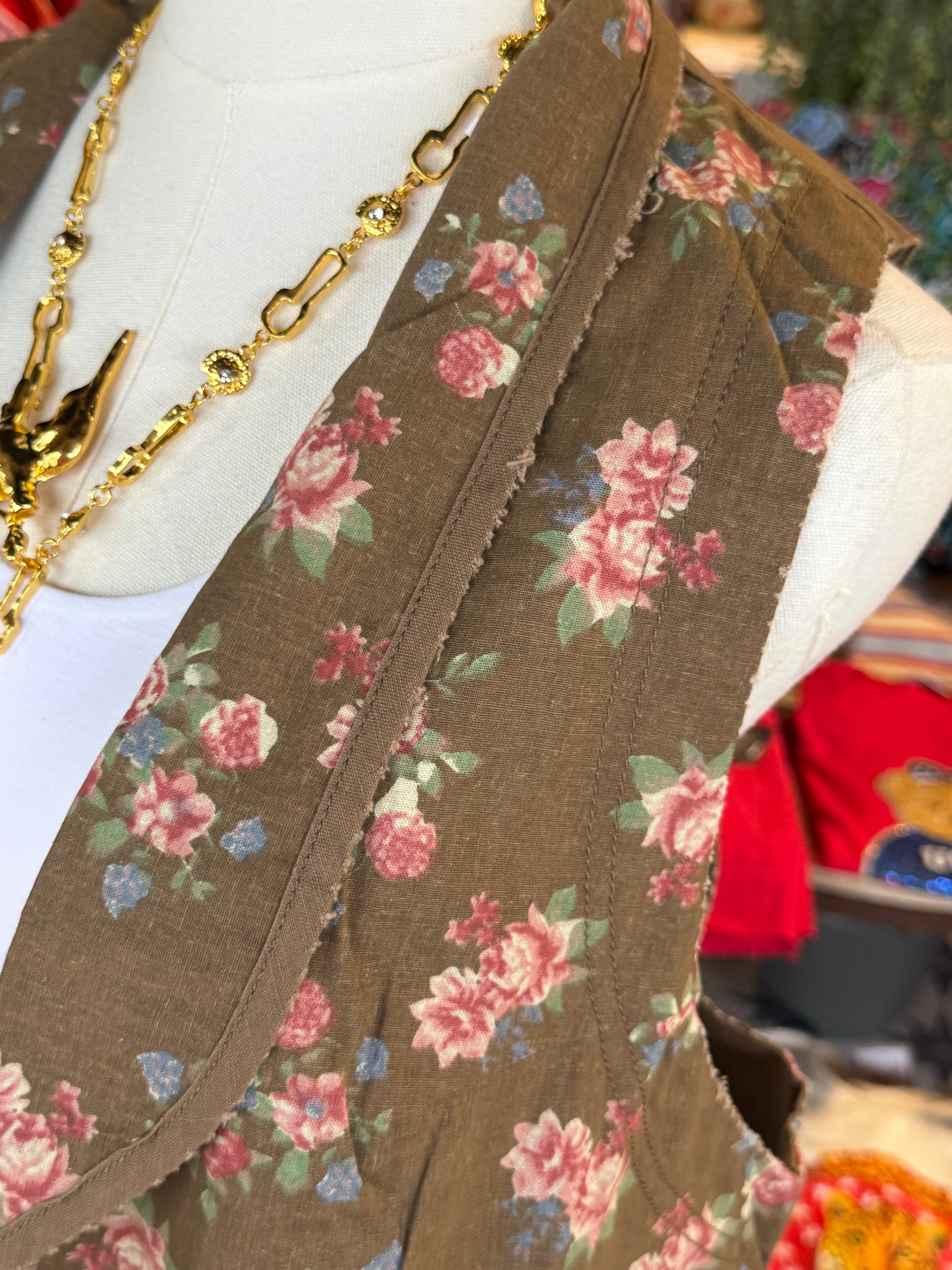 Spellbound Vest - Chocolate Floral