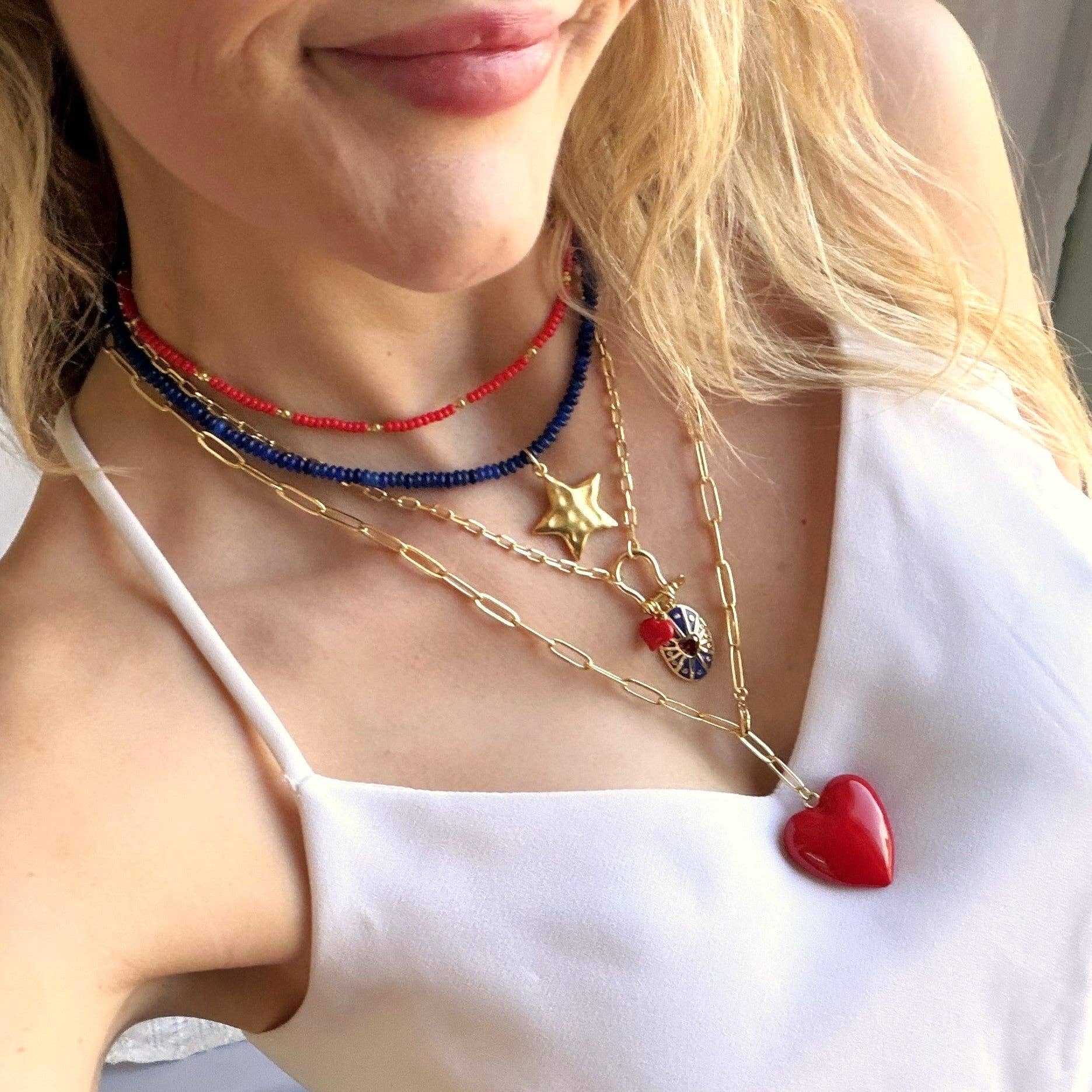 Olivia Red Heart Necklace