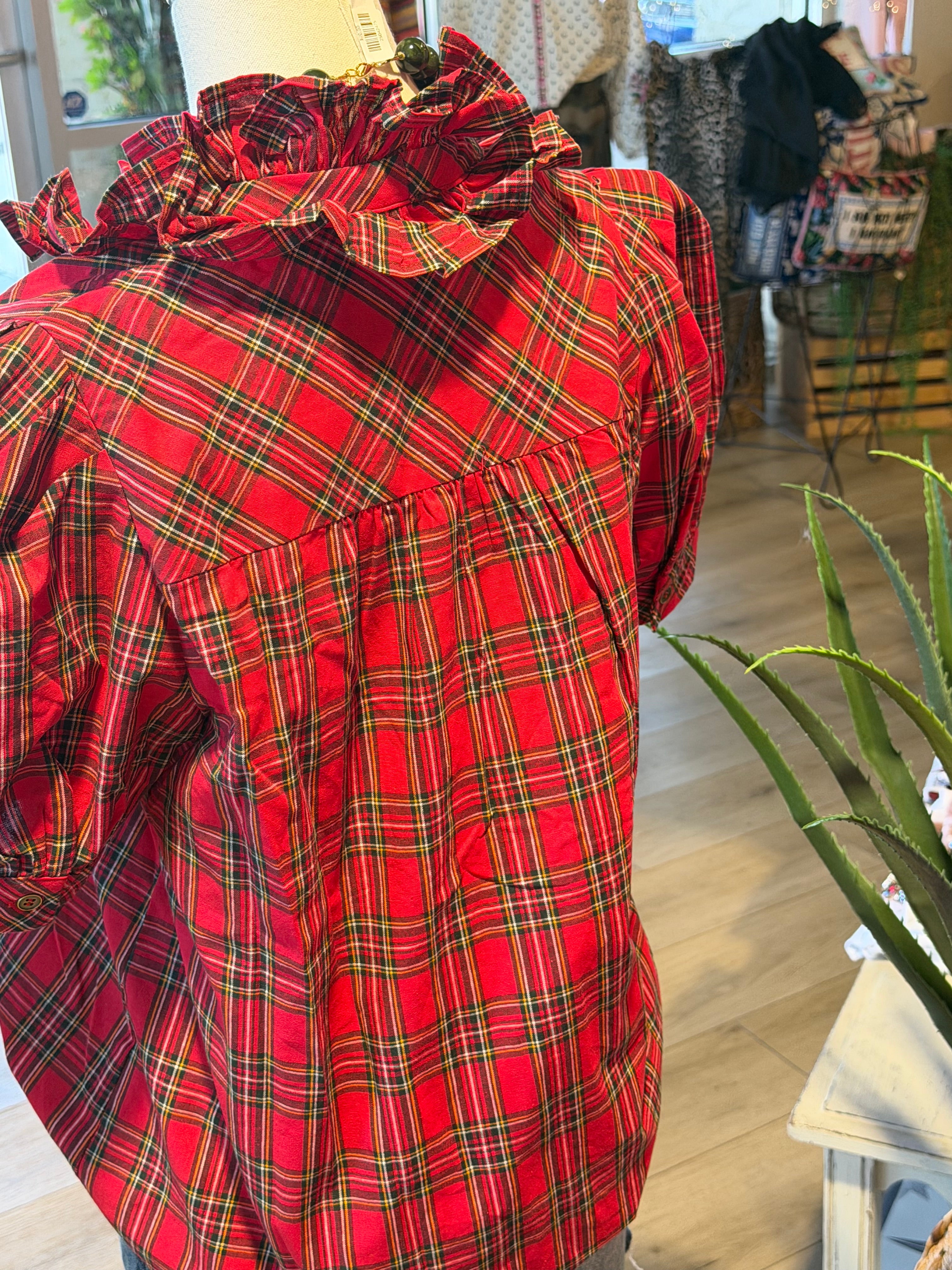 Red Plaid Top