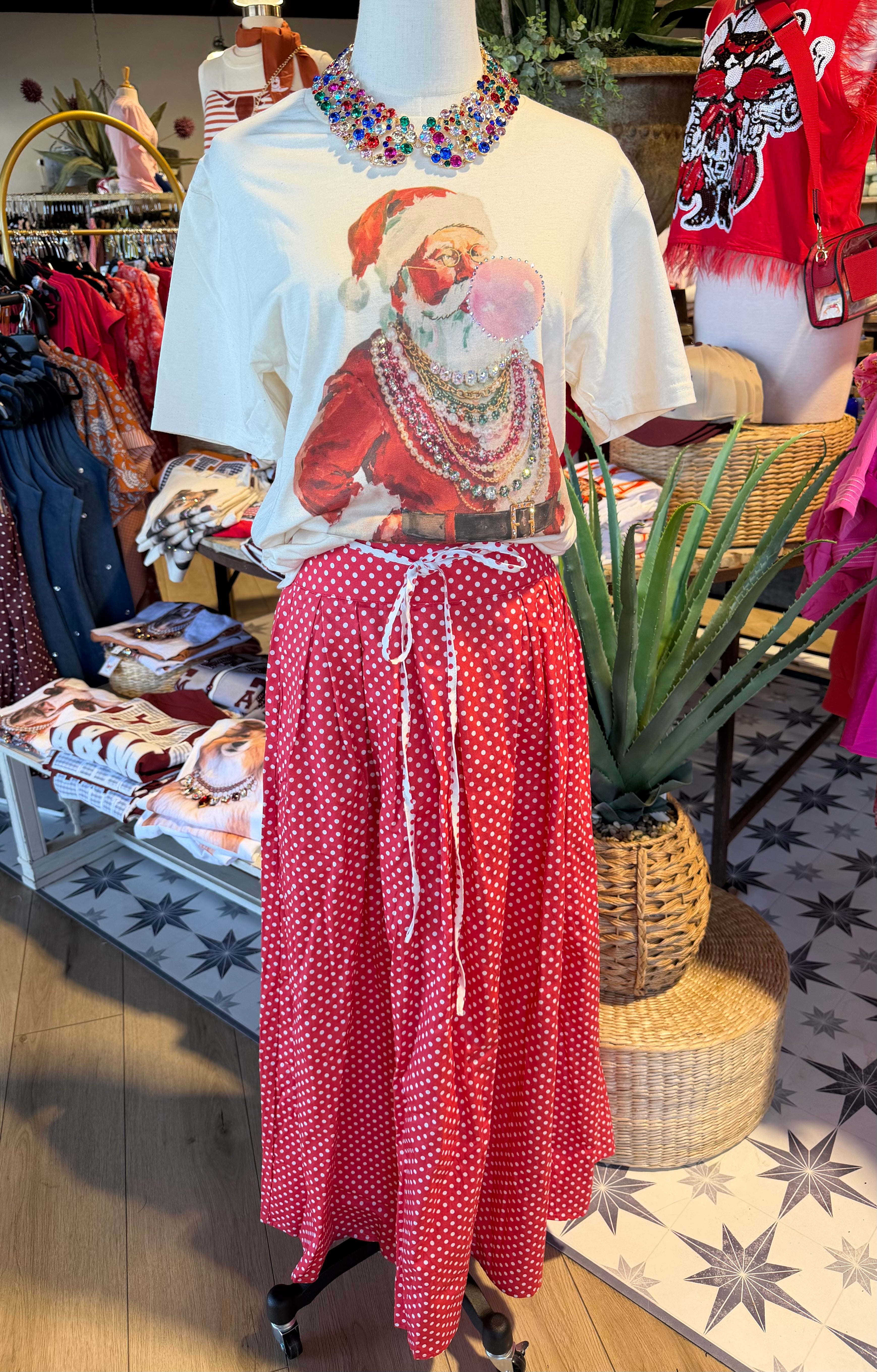 Santa Bubble Cream Graphic Tee