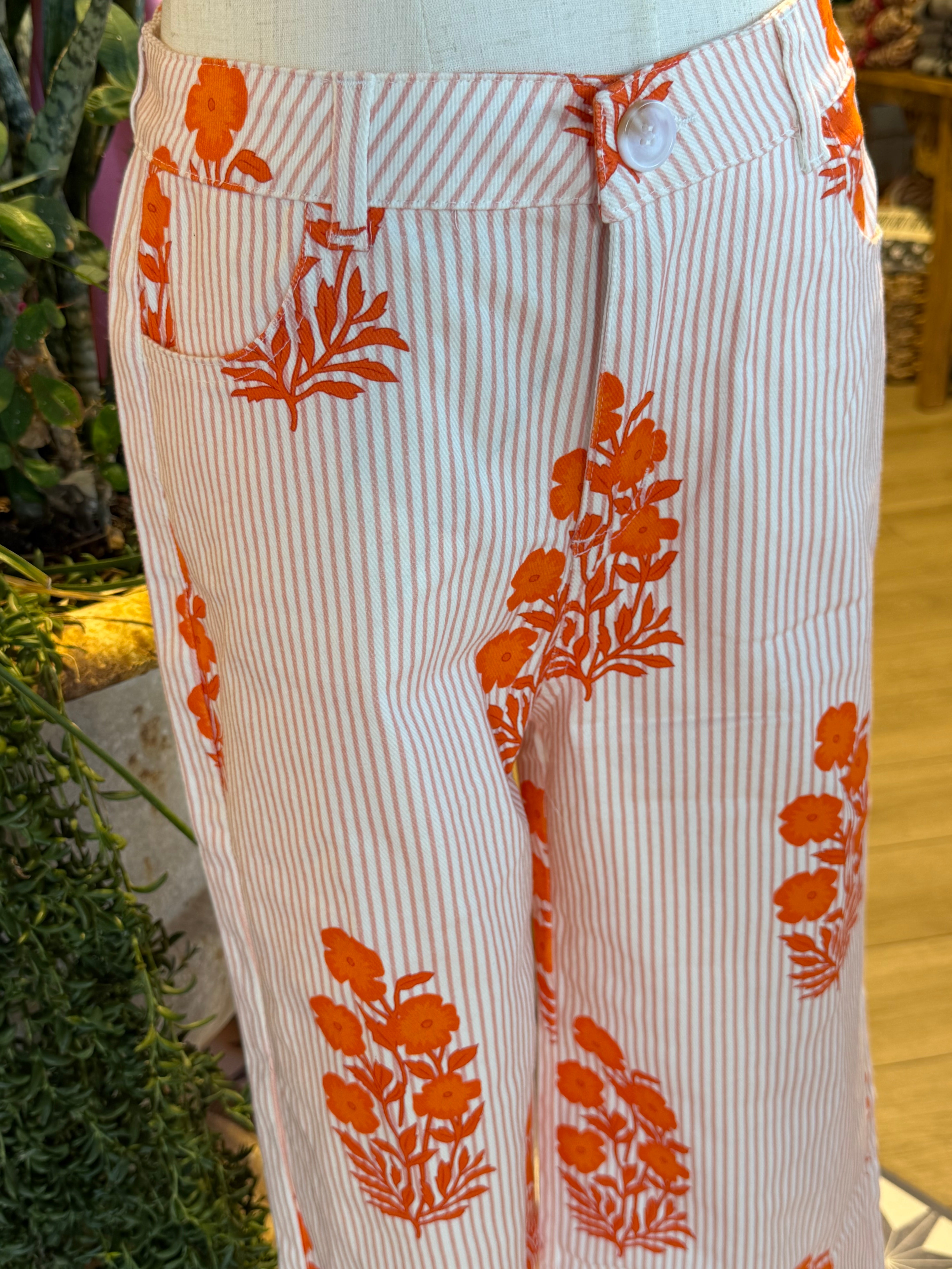 Orange Blooms Pants
