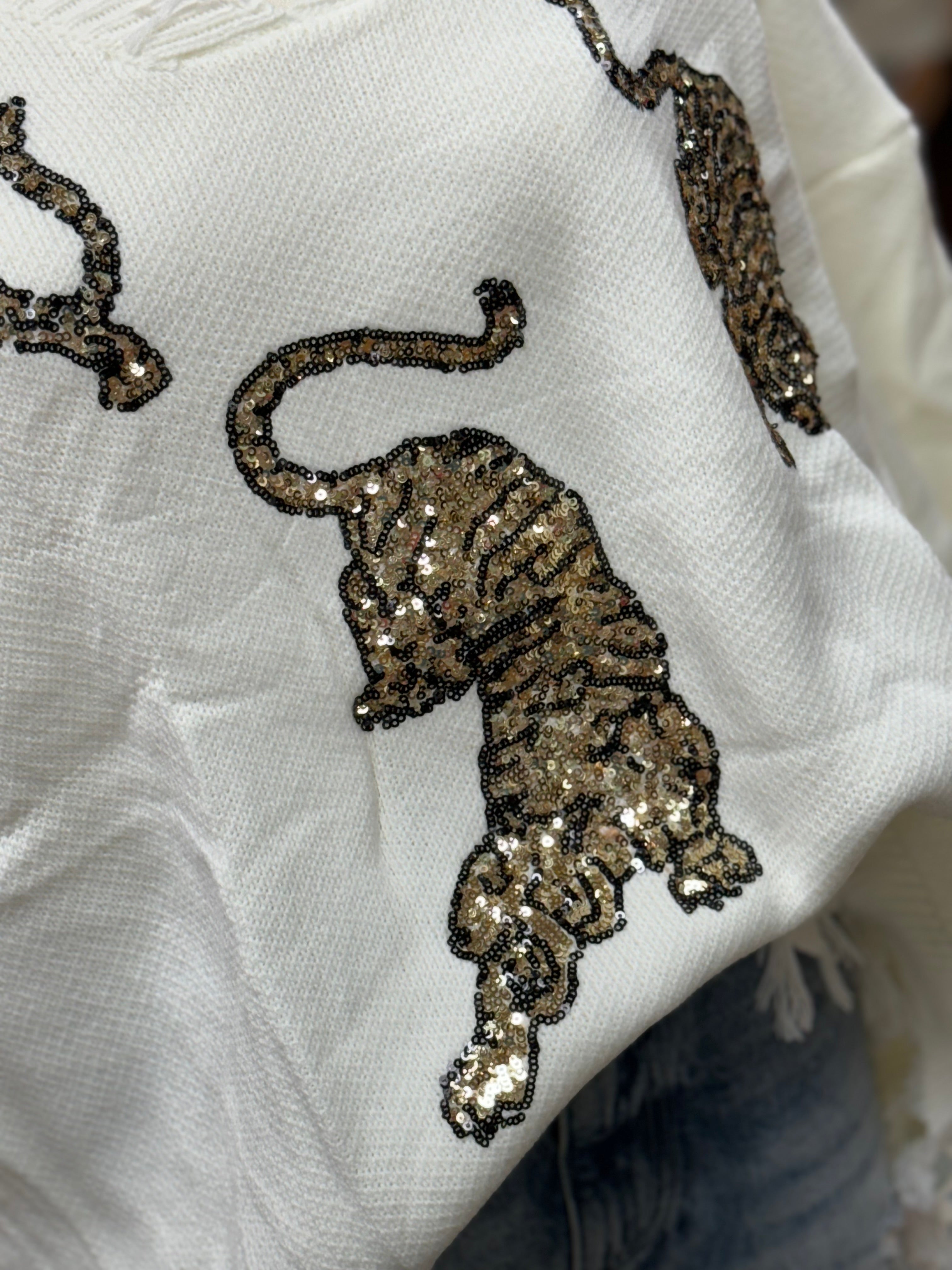 Distressed Tiger Sweater