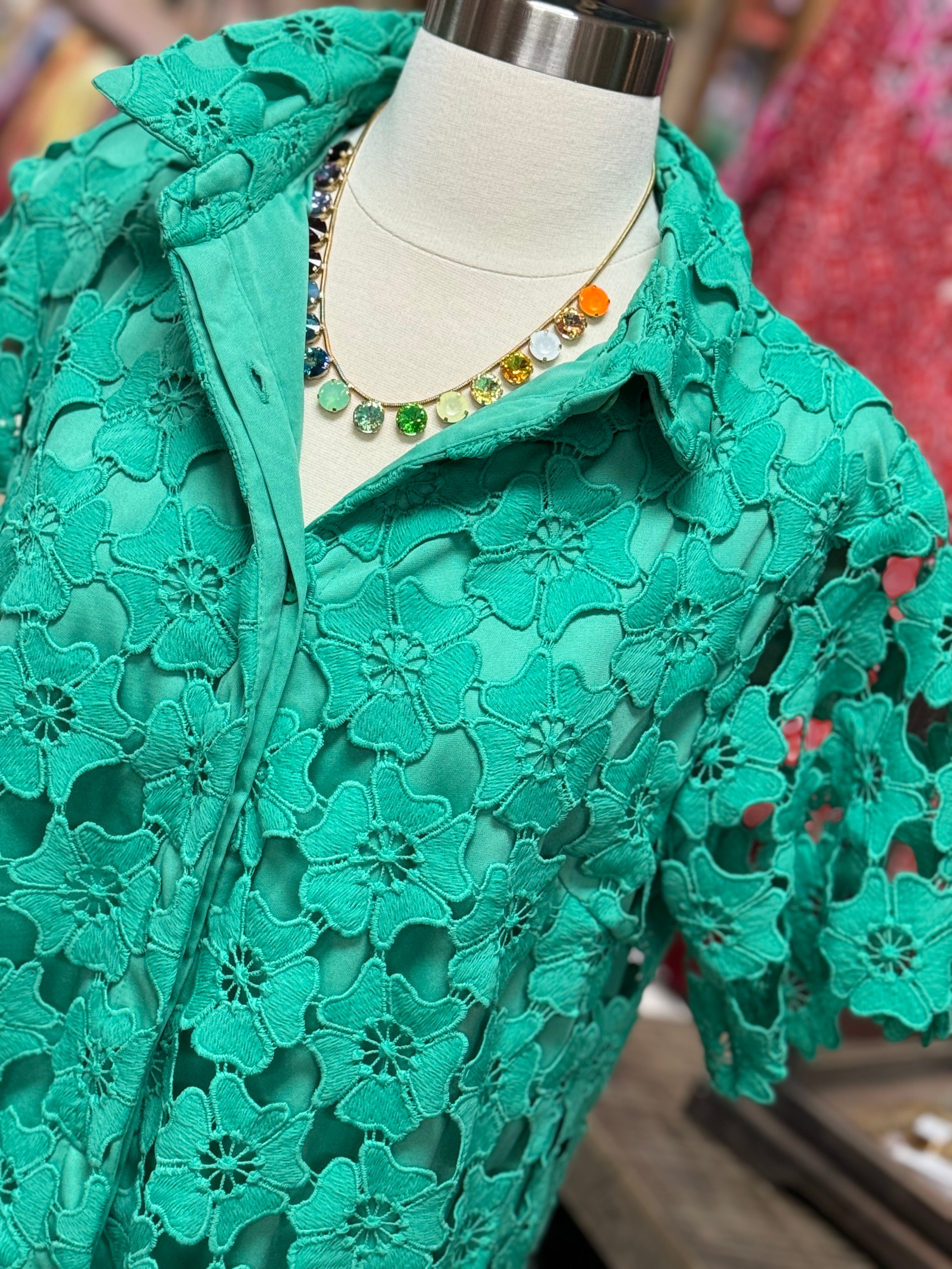 Green Ivy Lace Dress