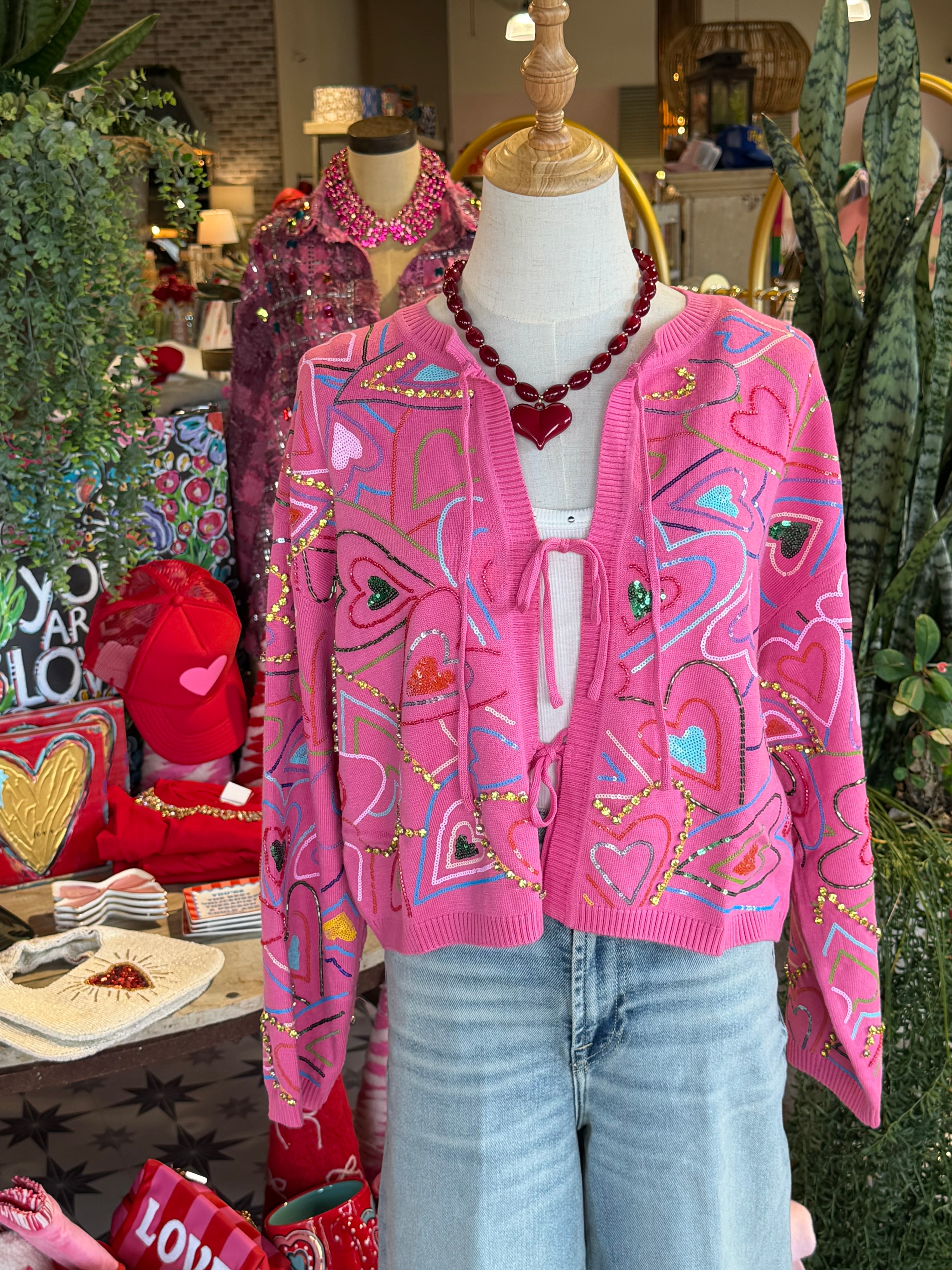 Groovy Heart Tie Cardigan