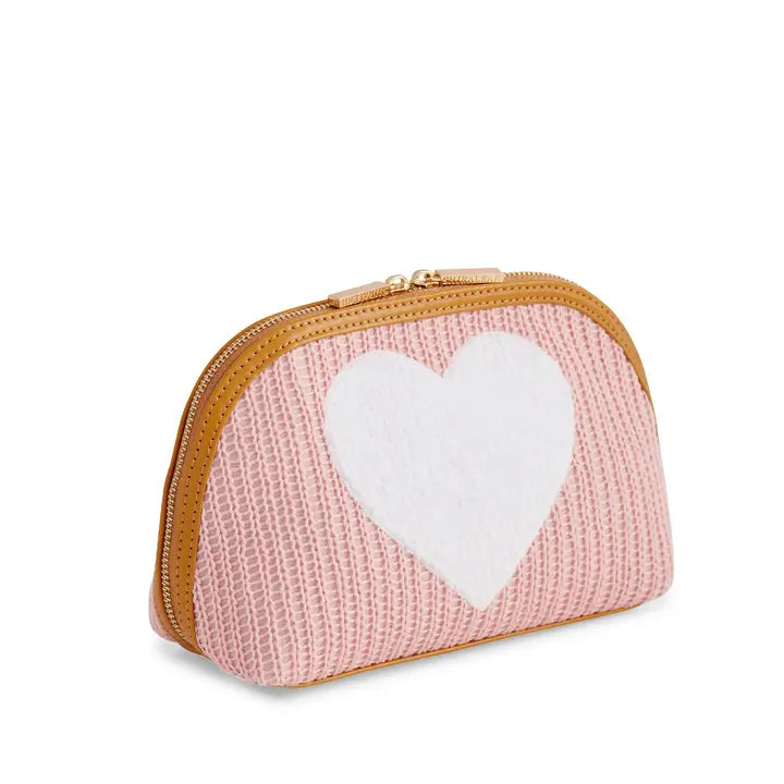 Knit Heart Zippered Pouch