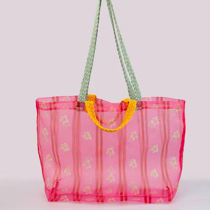 Blush Bloom Mesh Tote