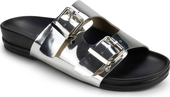 Maya Silver Leather Sandals