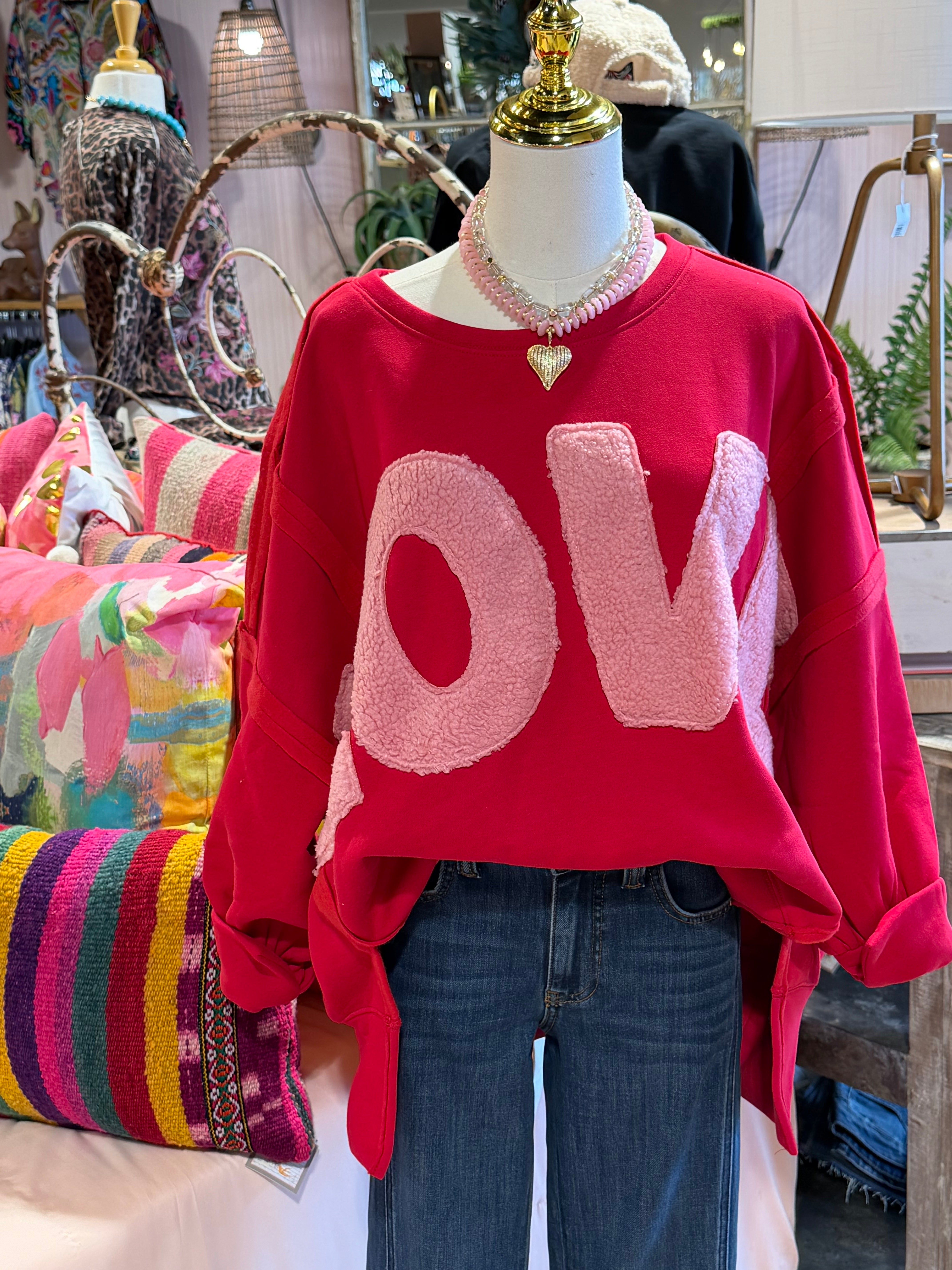 Love Patch Work Sweatshirt