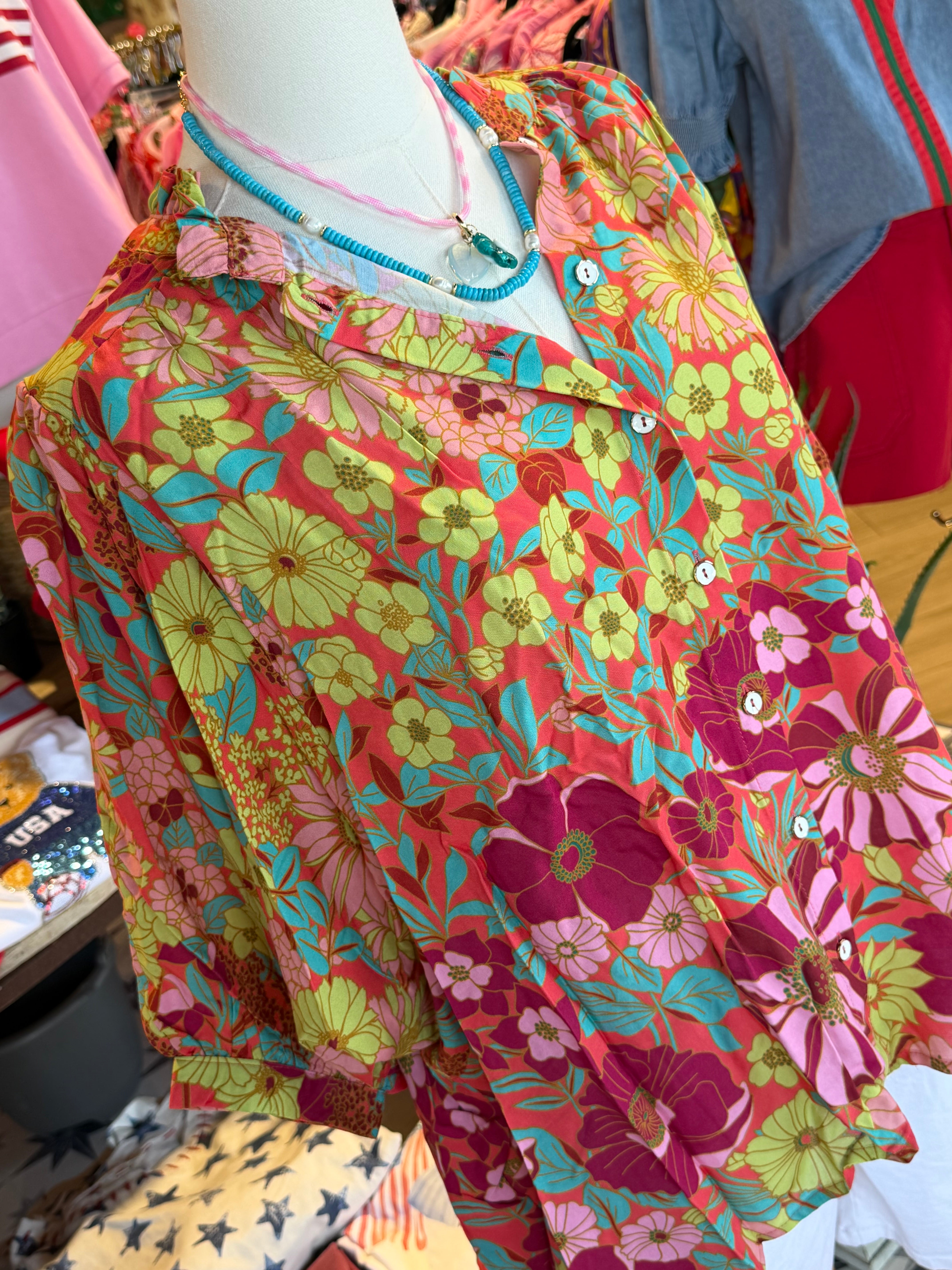 Zinnia Floral Top