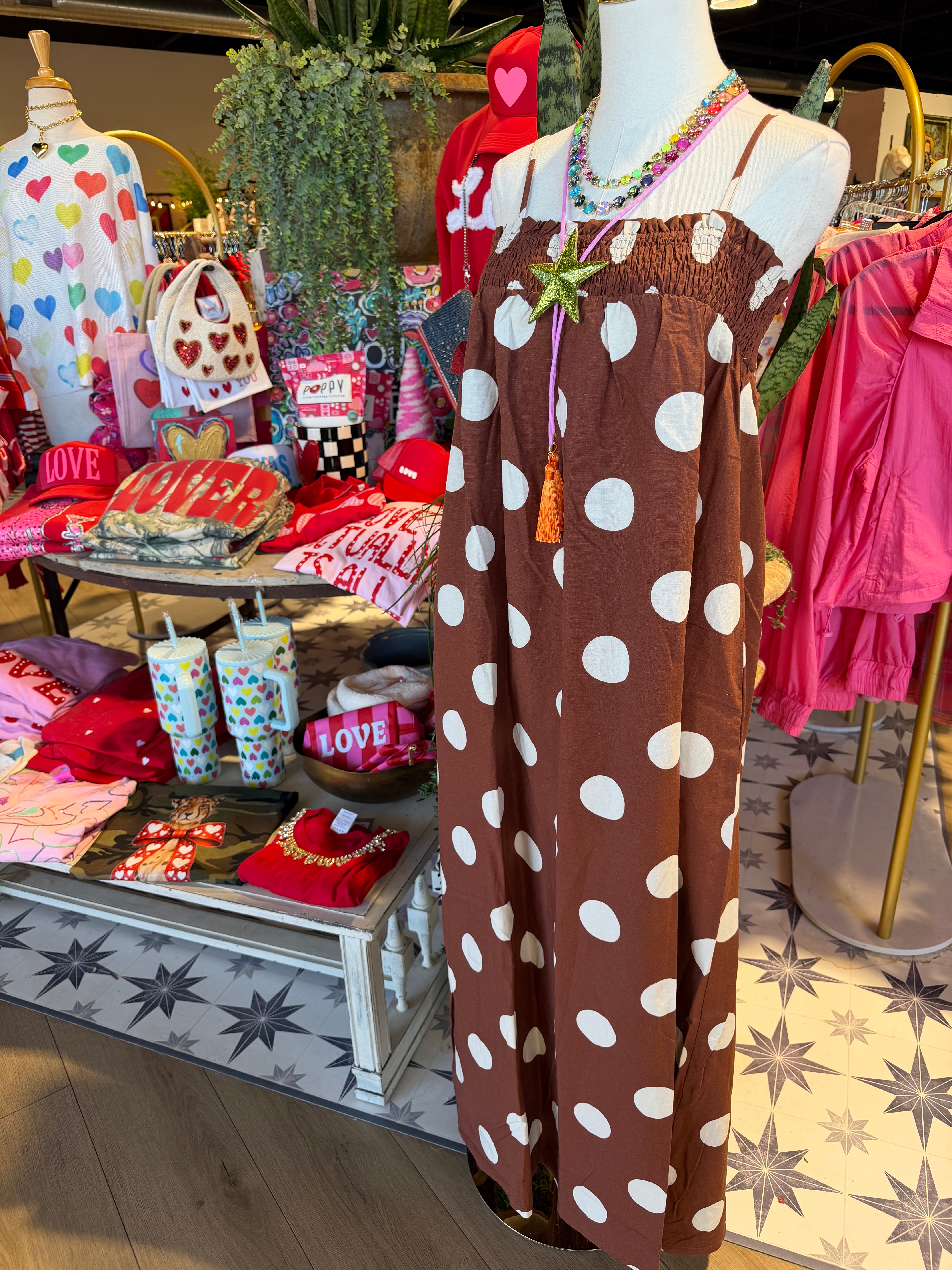 Brown Polka Dot Dress