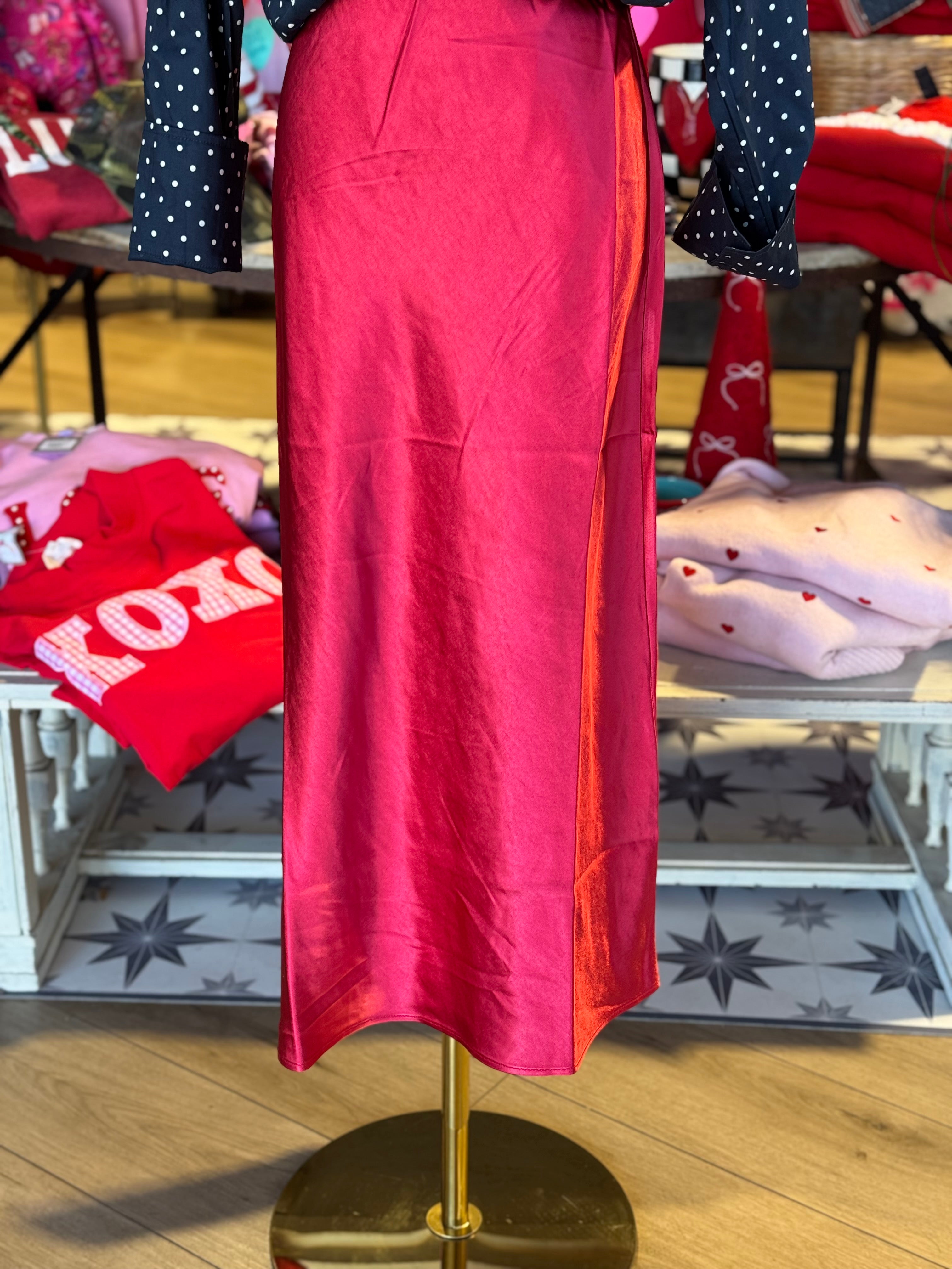 Peggy Ann Satin Skirt