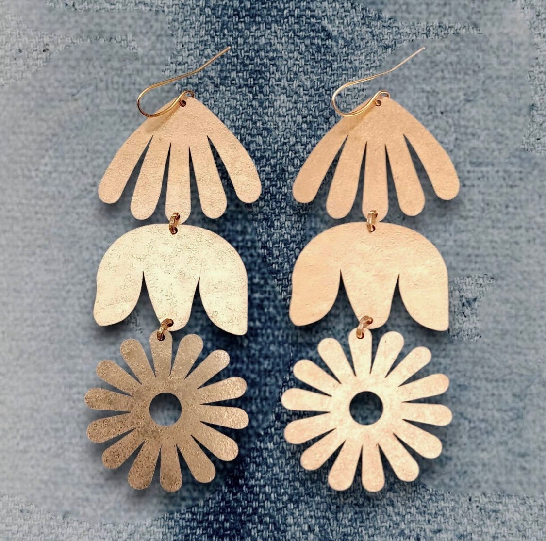 Brass Flower Earrings-Assorted
