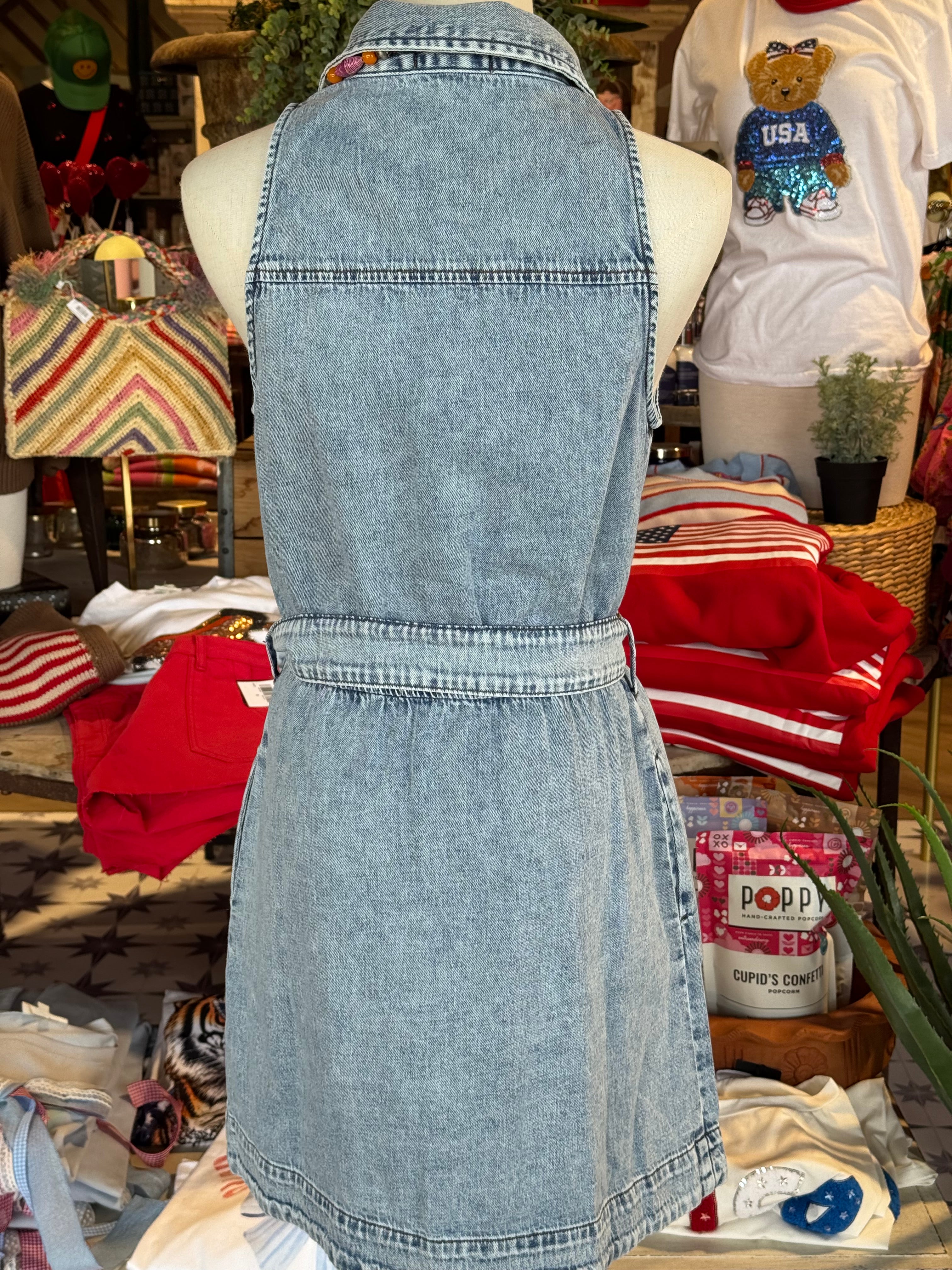 Glenda Halter Denim Dress