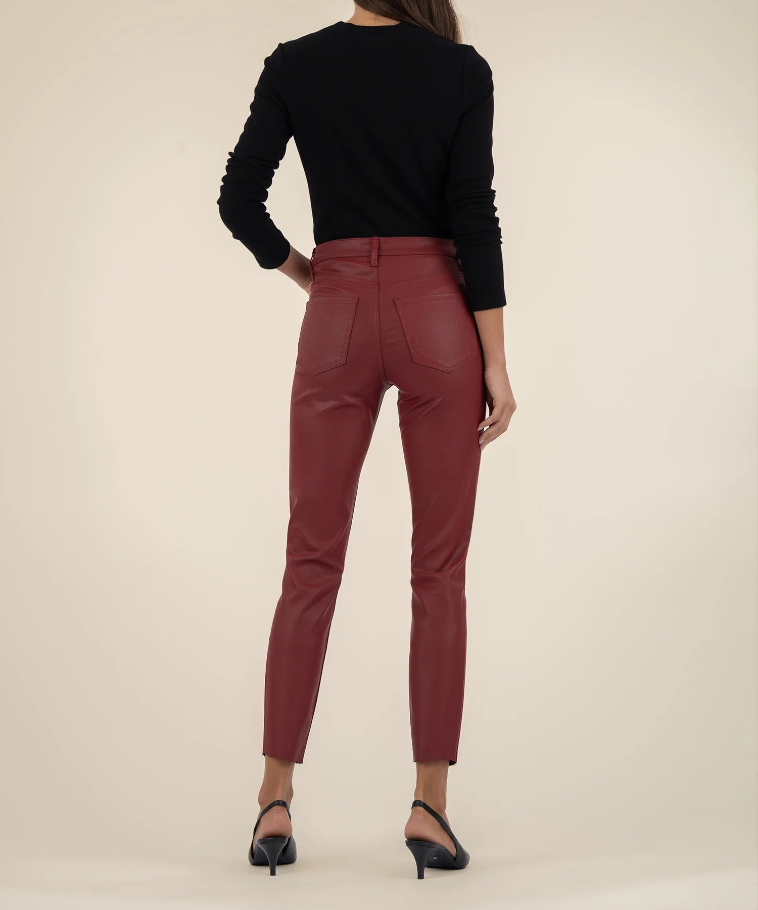 Charlize Waxed Denim- Red