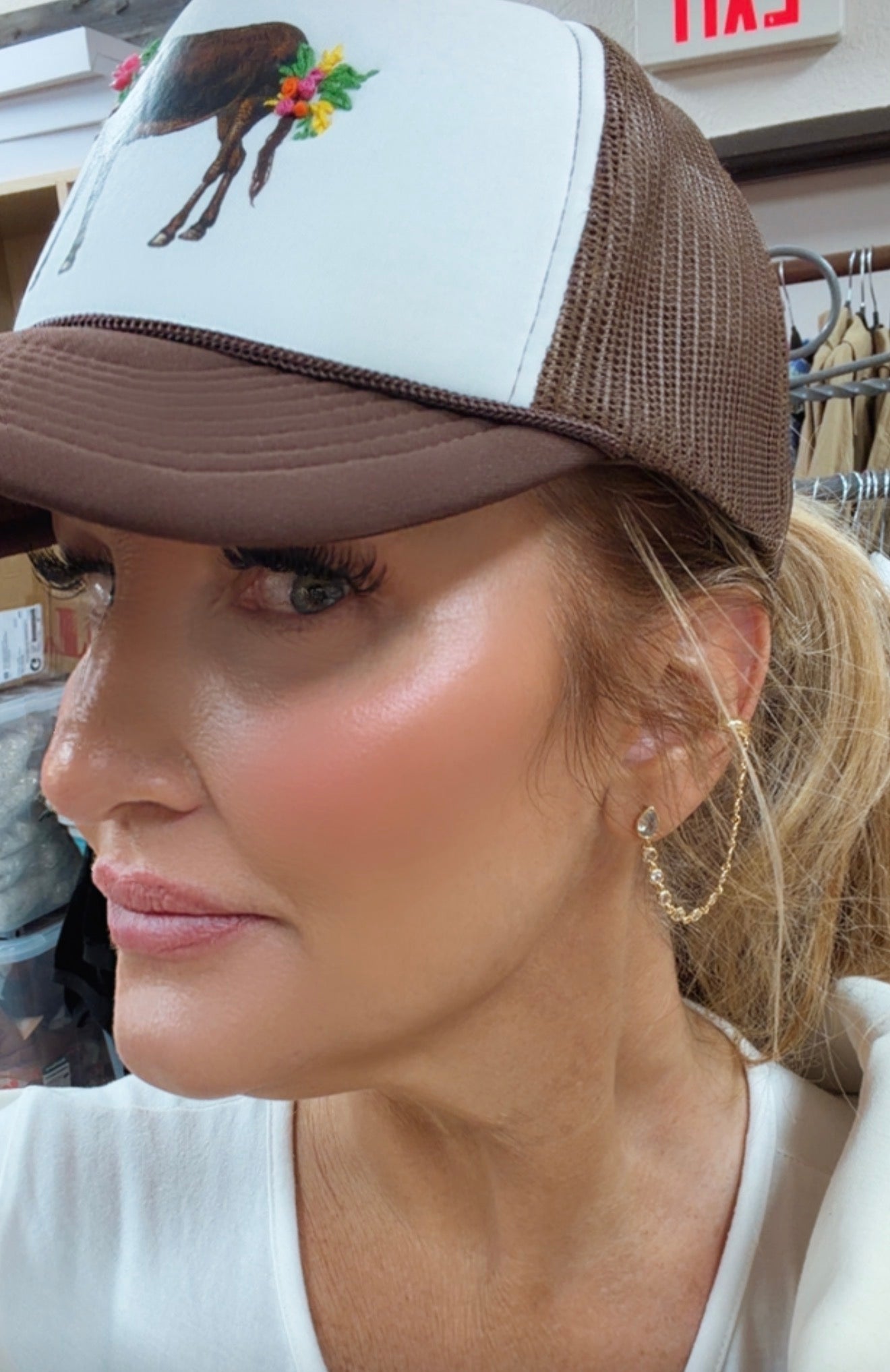 Ear Cuff Crystal Chain Stud