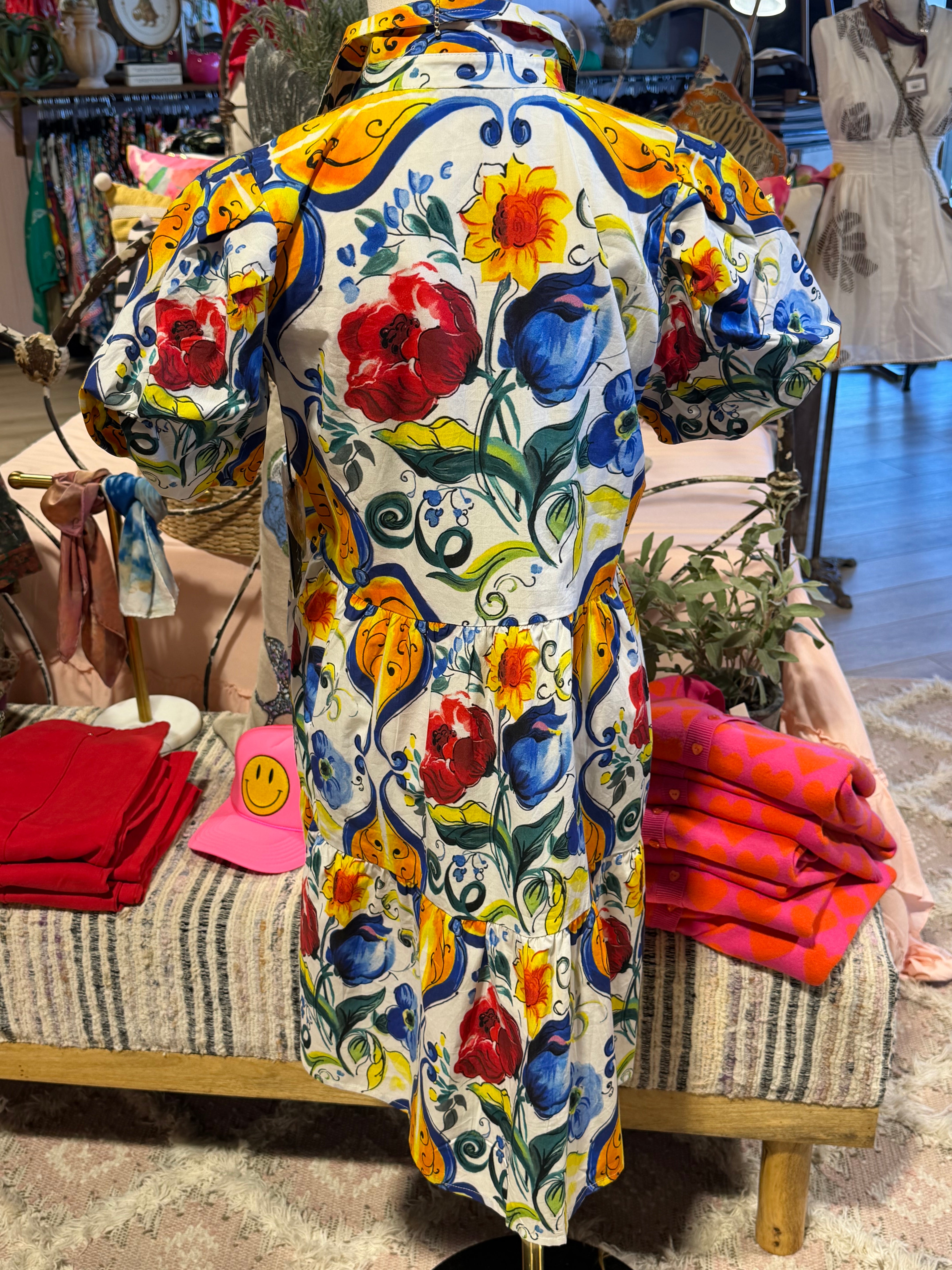Flounce Shirt Dress