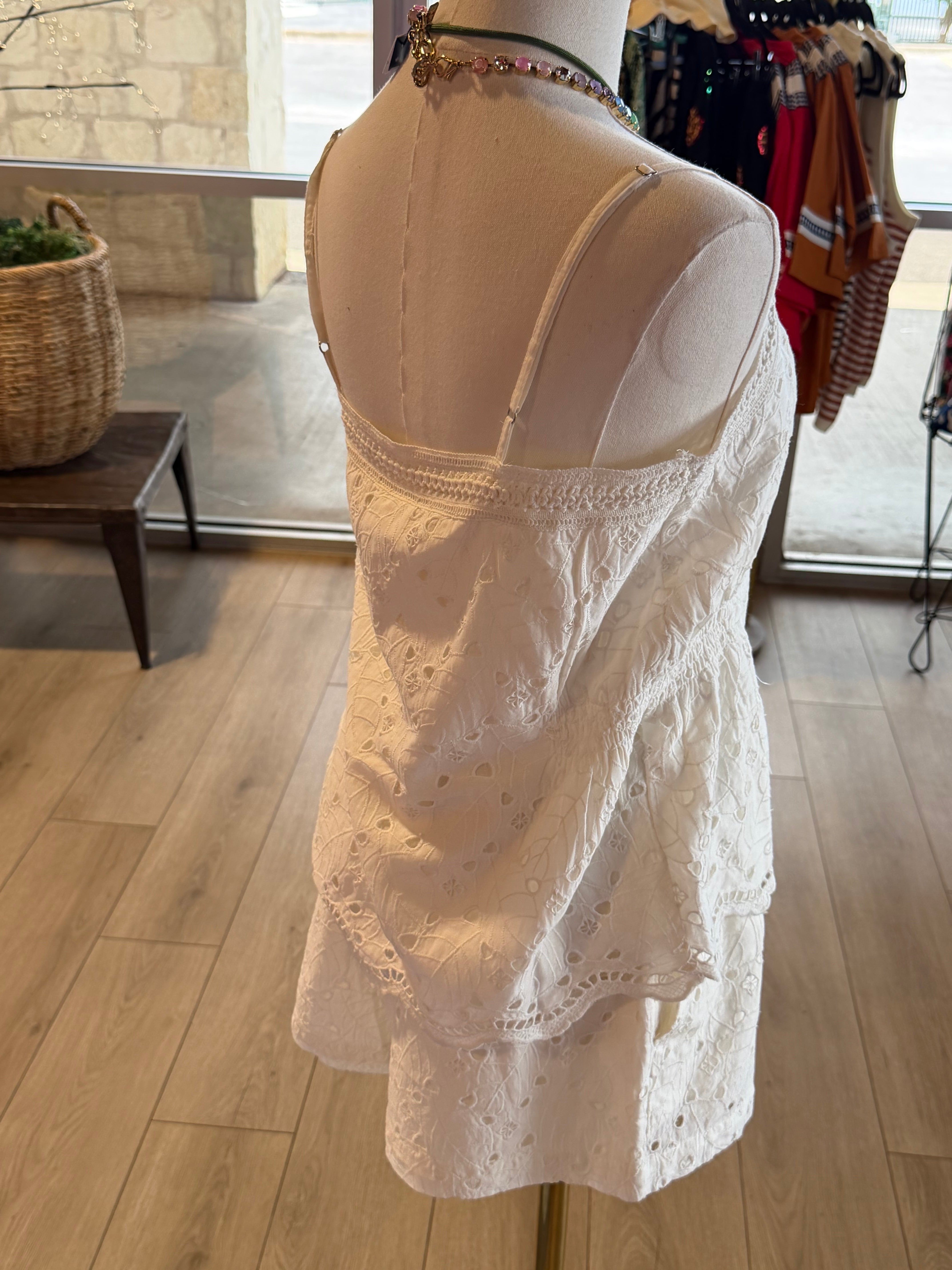 White Eyelet Short Set