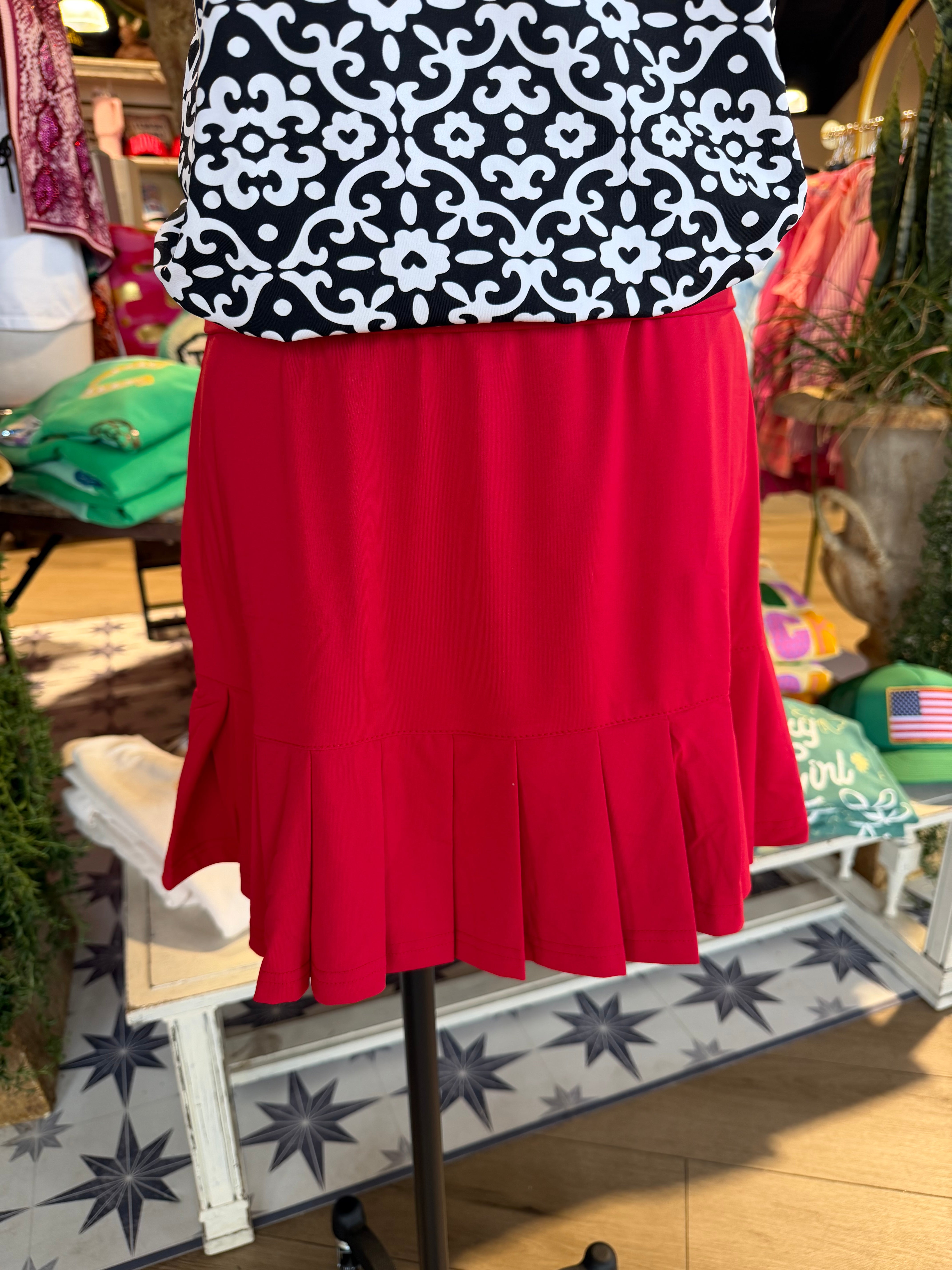Flounce Red Skort