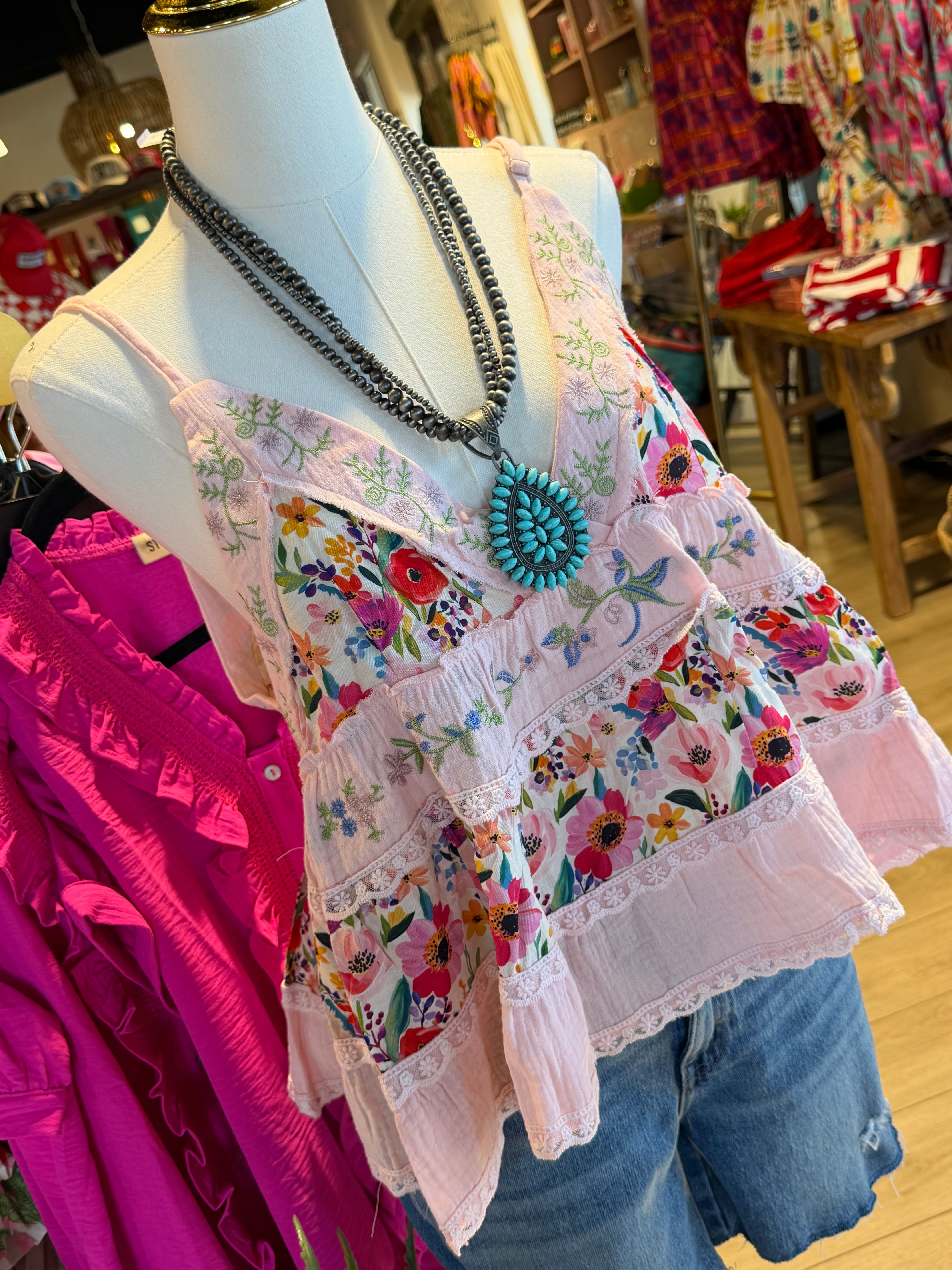 Floral Crochet Cami