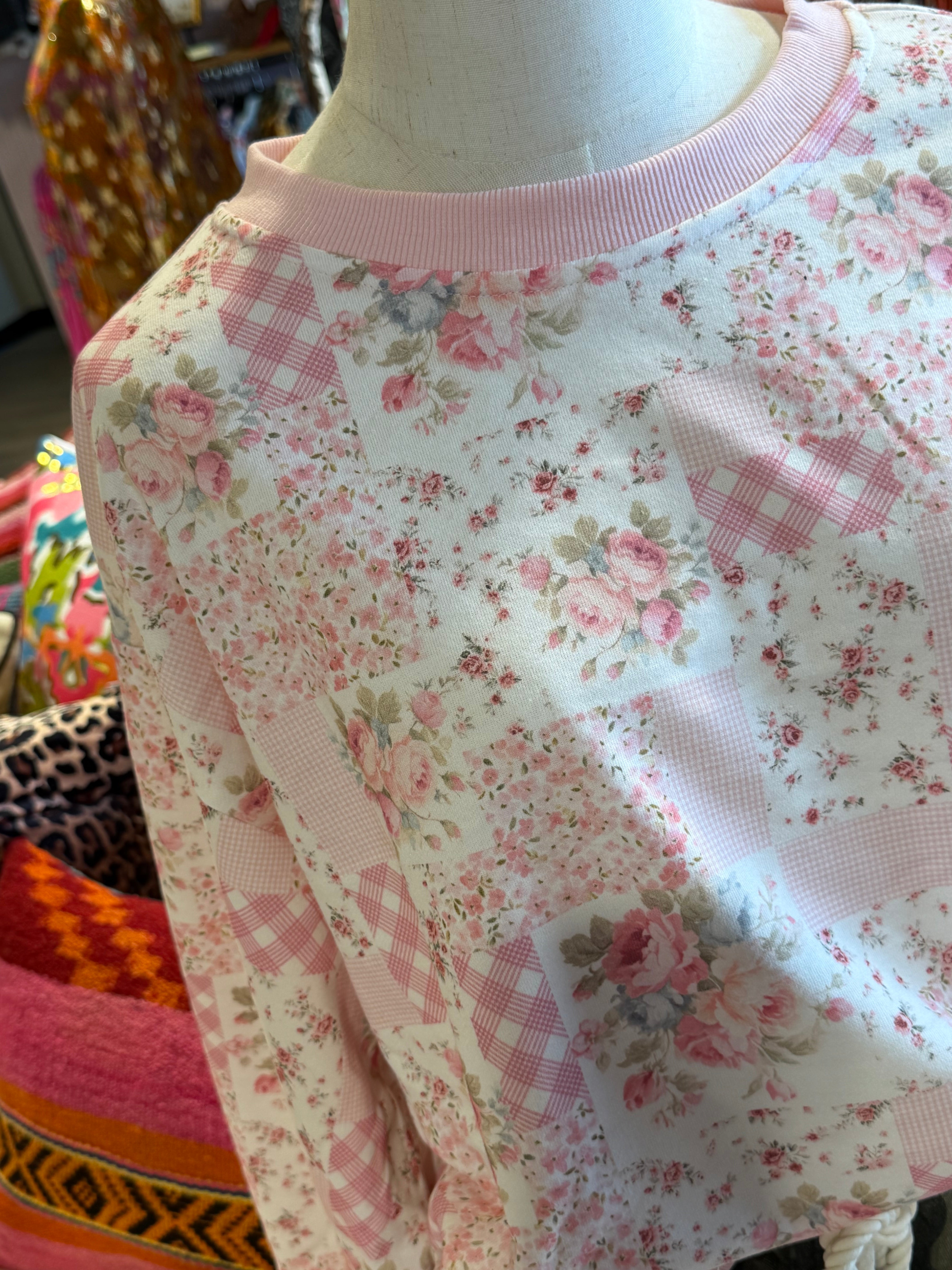 Pink Patchwork Sweatshirt