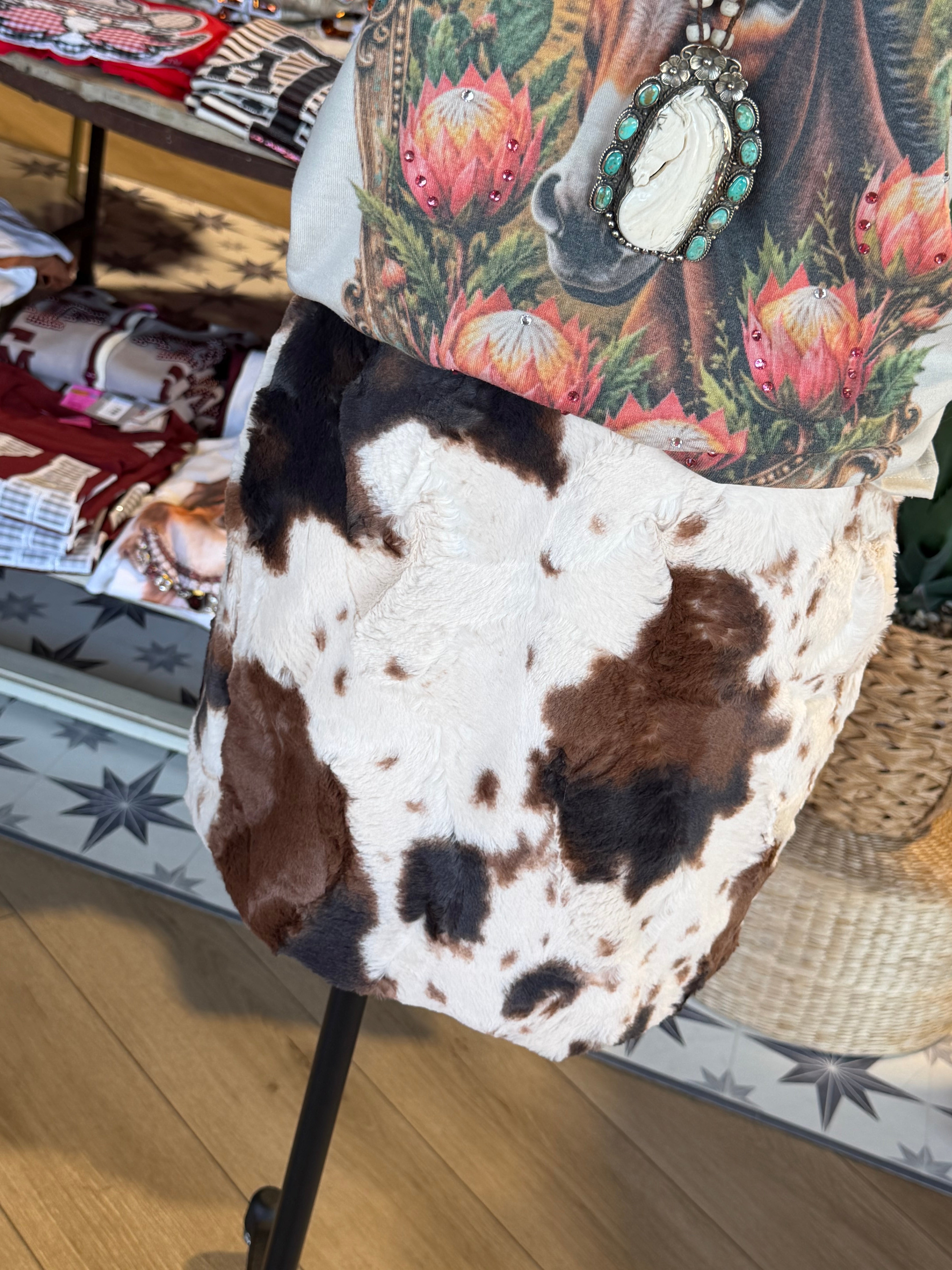 Cow Print Skirt