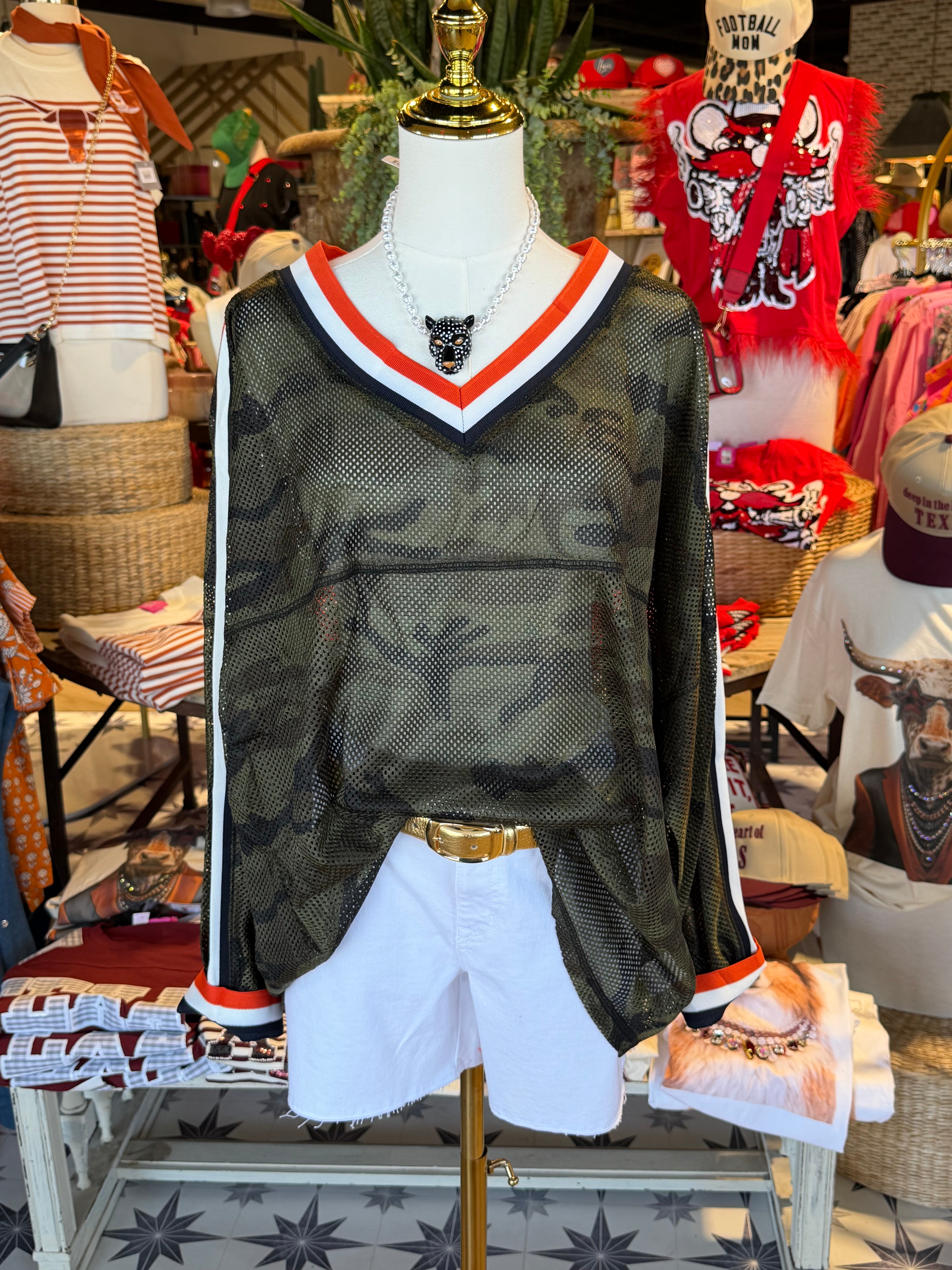 Camouflage Mesh Pullover