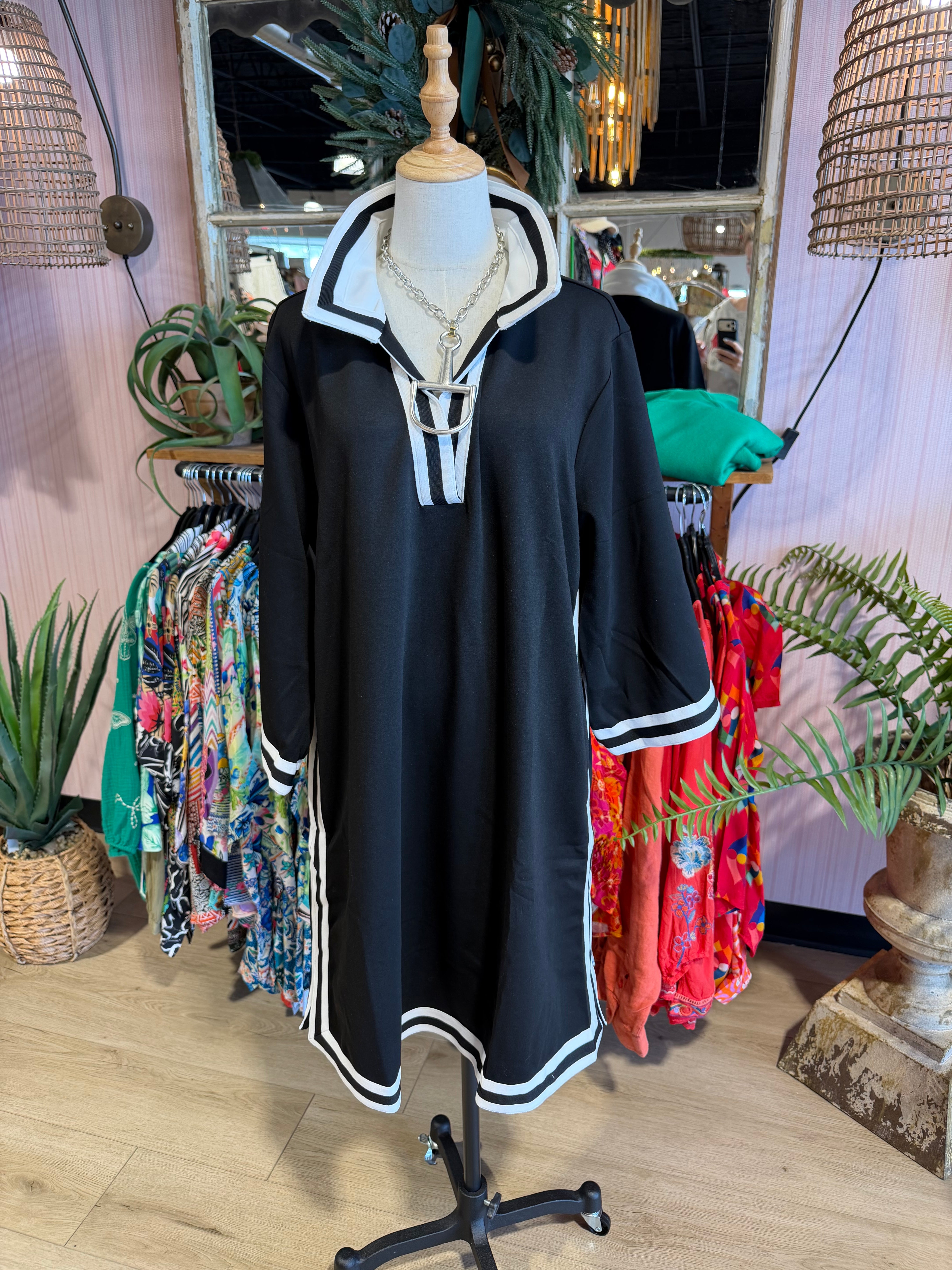 Plus -Black Knit Dress