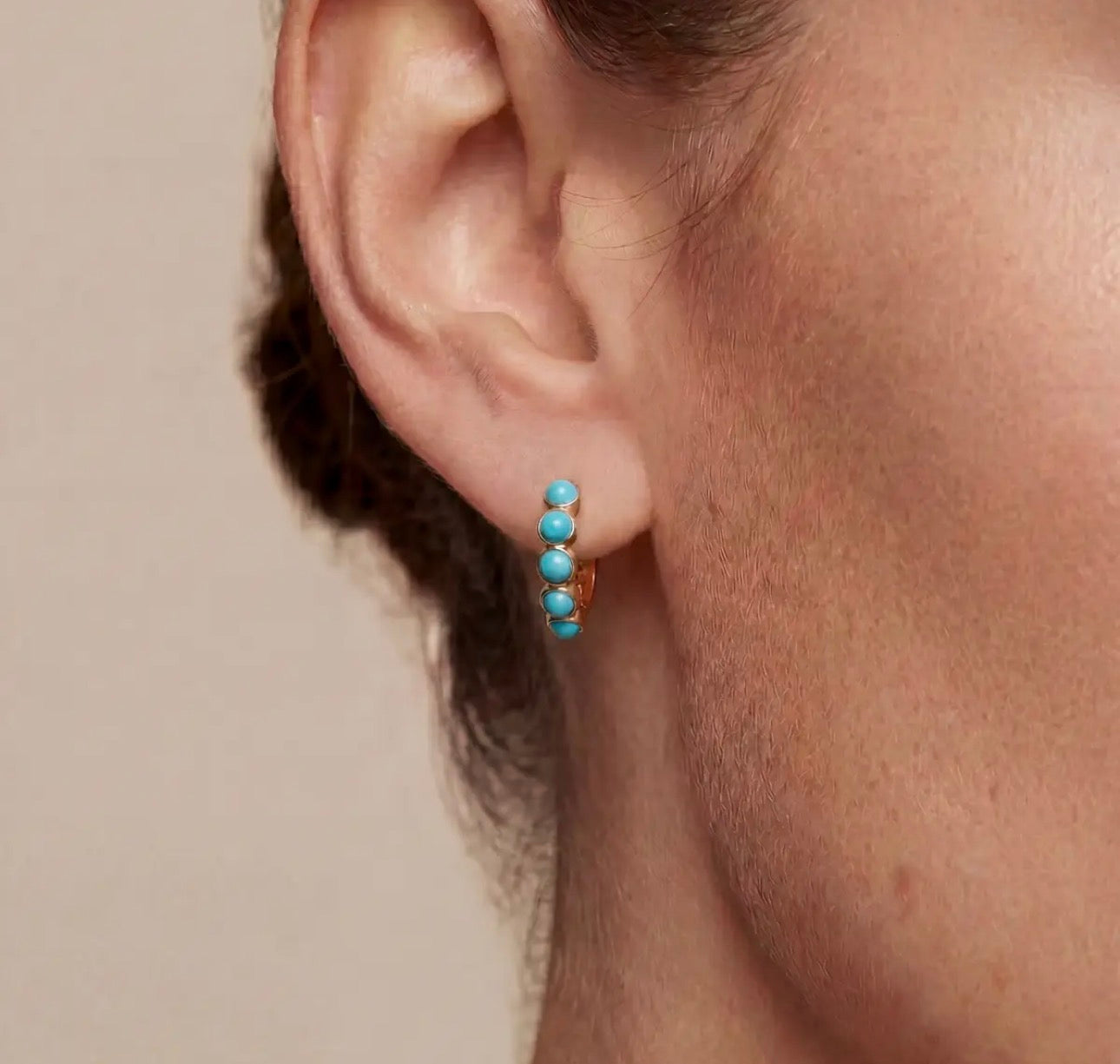 Francesca Turquoise Huggie