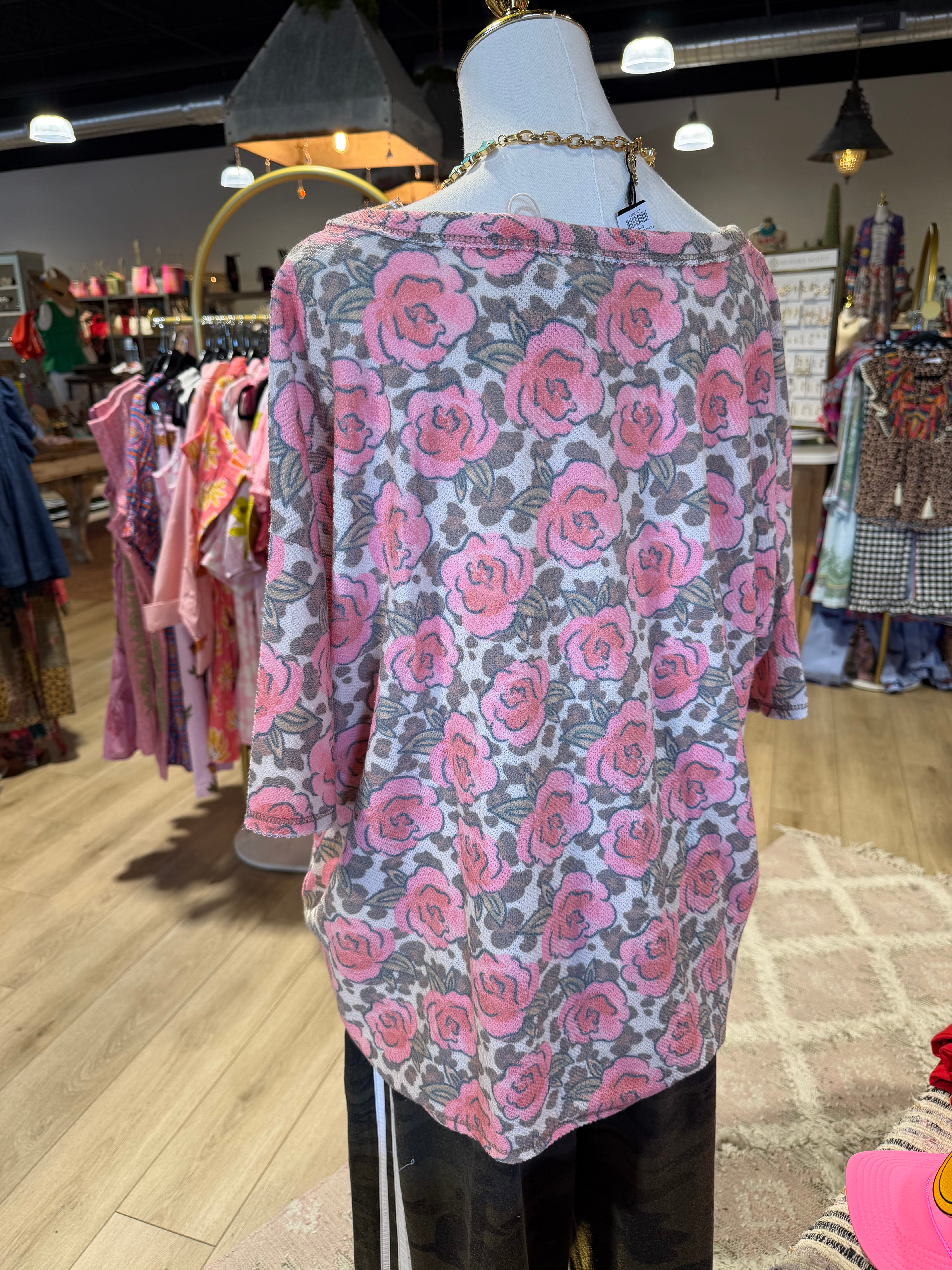 French Terry Floral Top