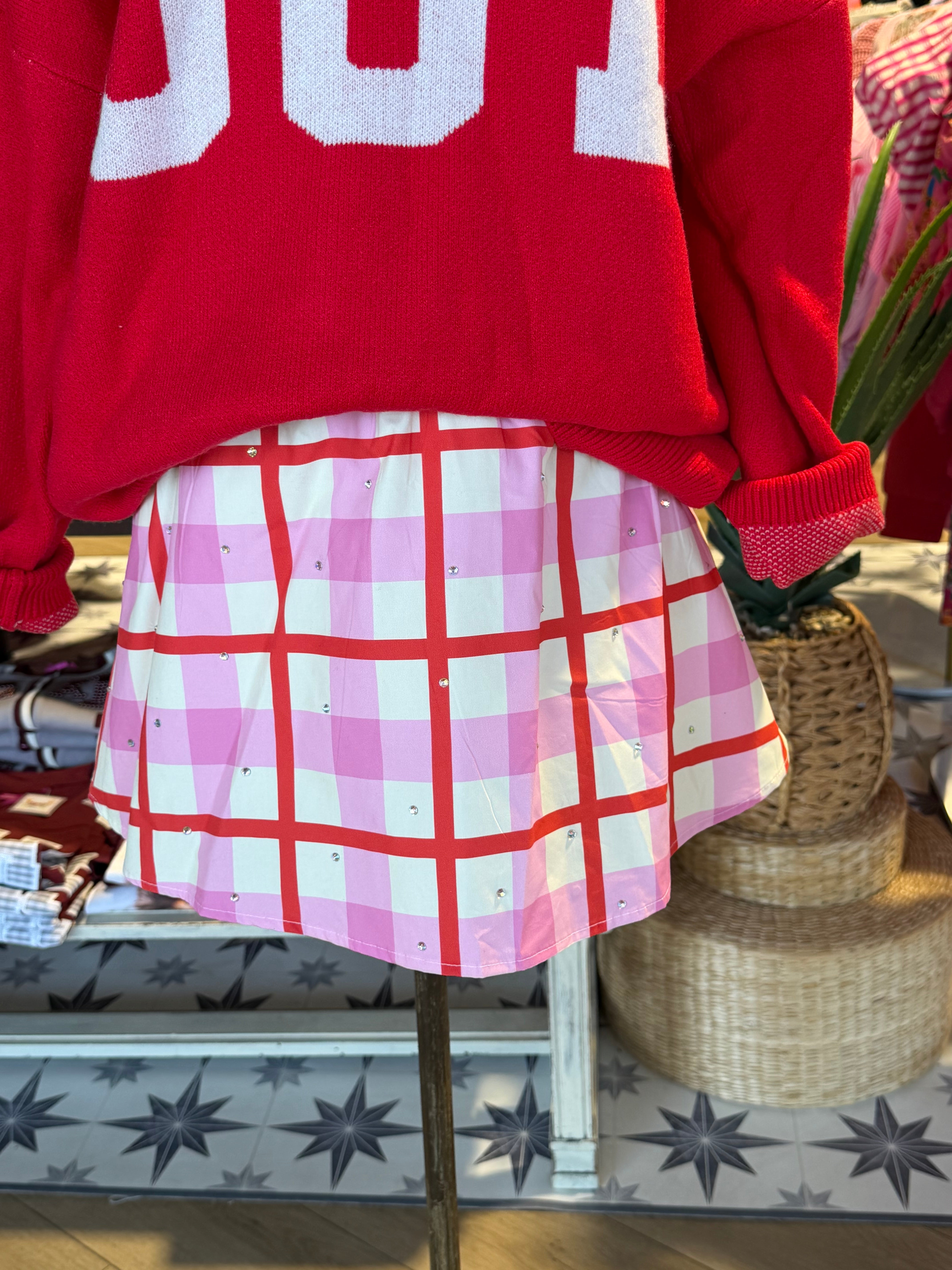 Pink & Red Plaid Christmas Set