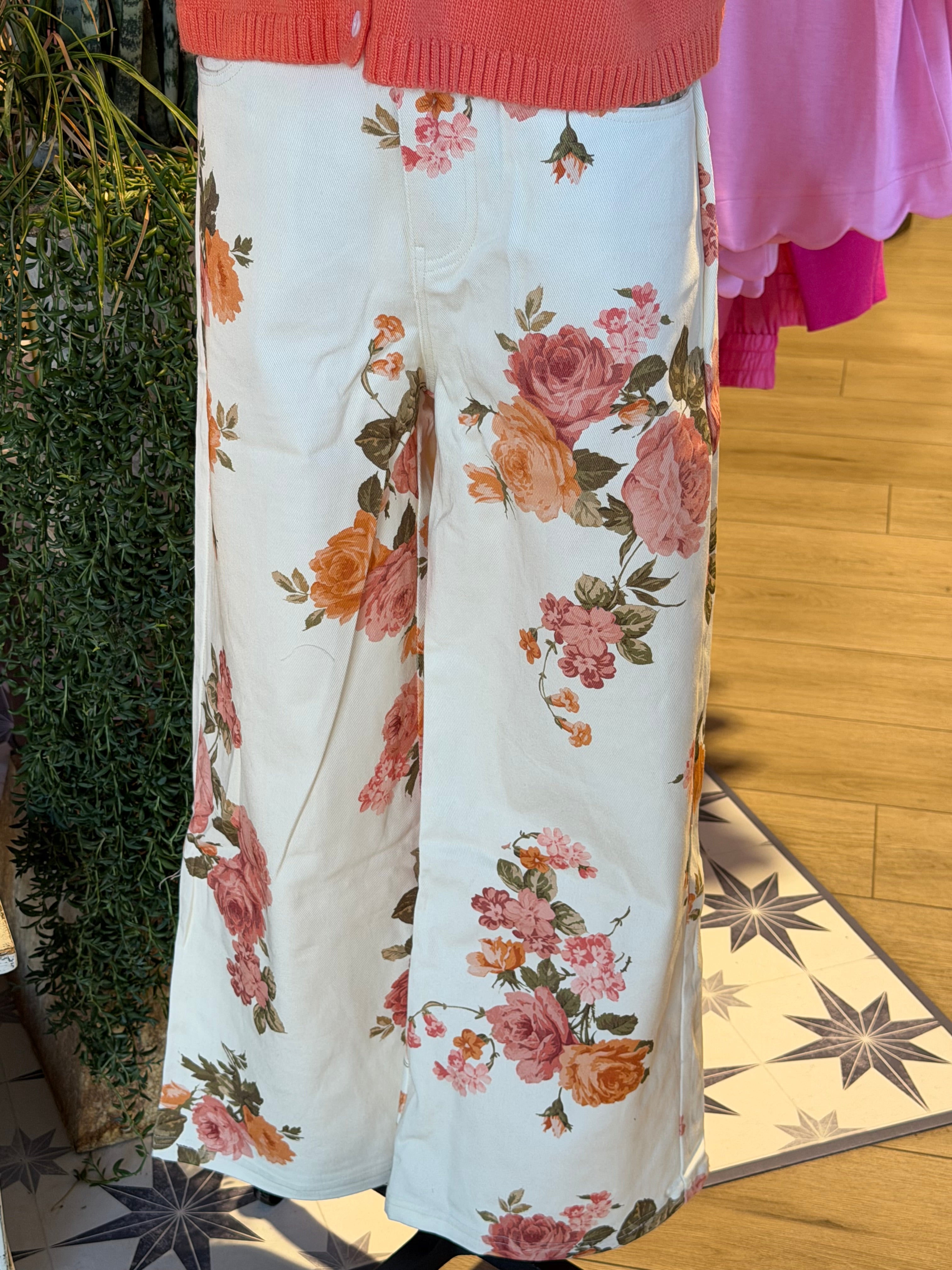 Peachy Keen Floral Pants