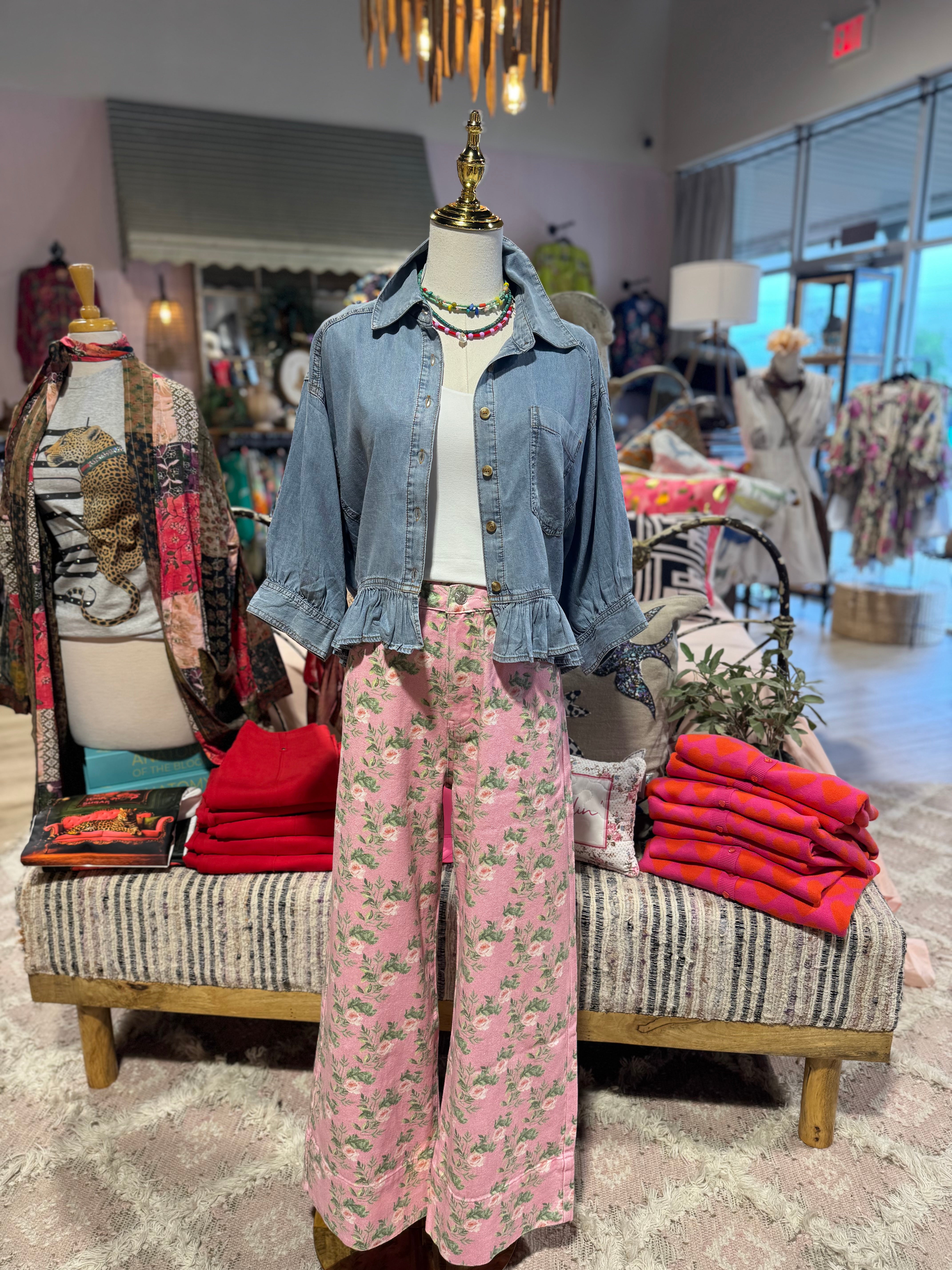 Darlene Denim Top