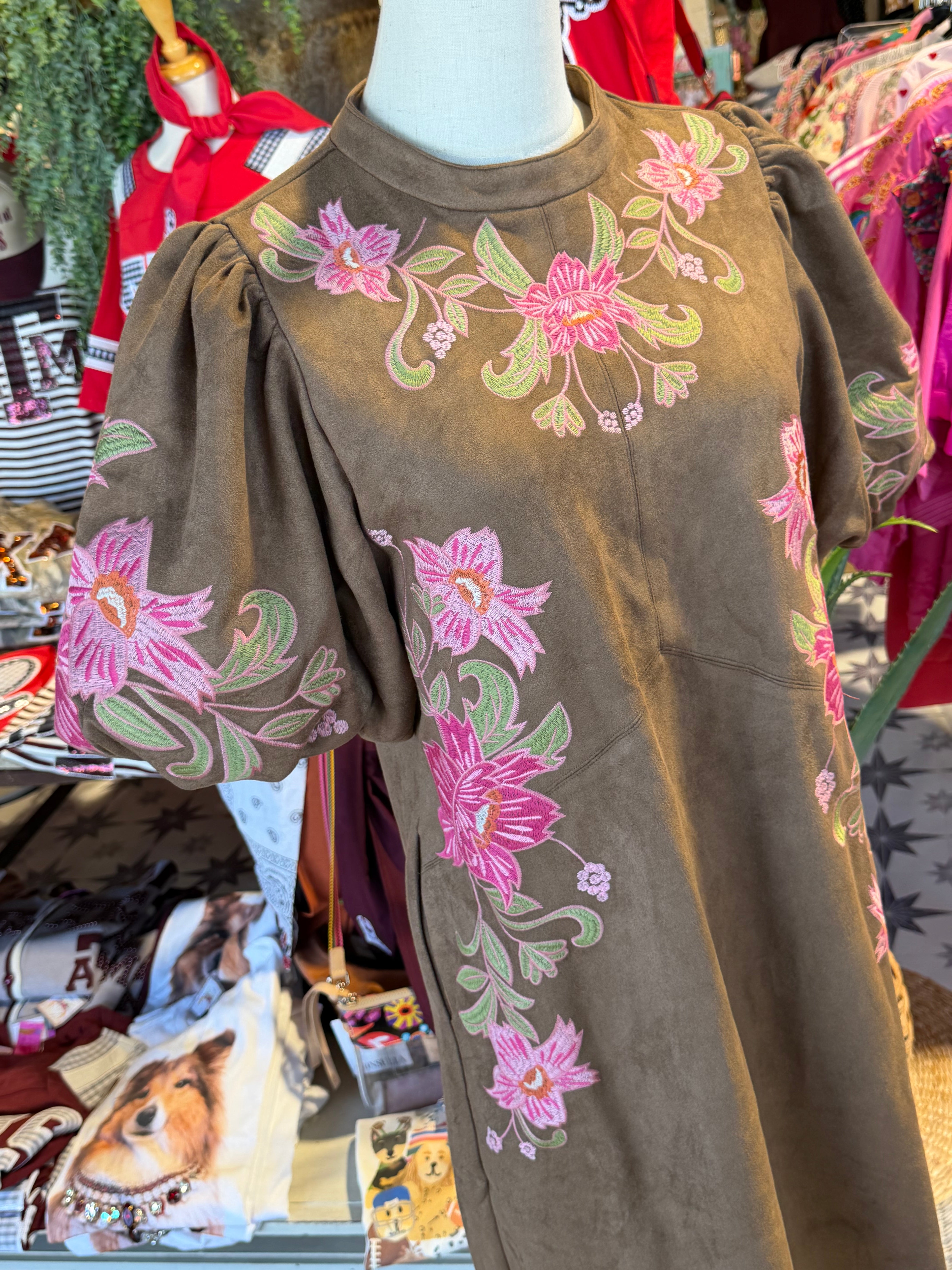 Floral Suede Dress