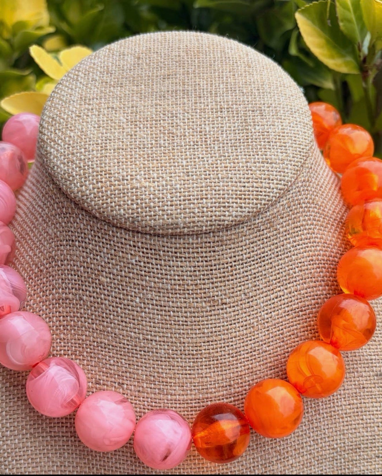 Double Duo Pink Bauble Necklace