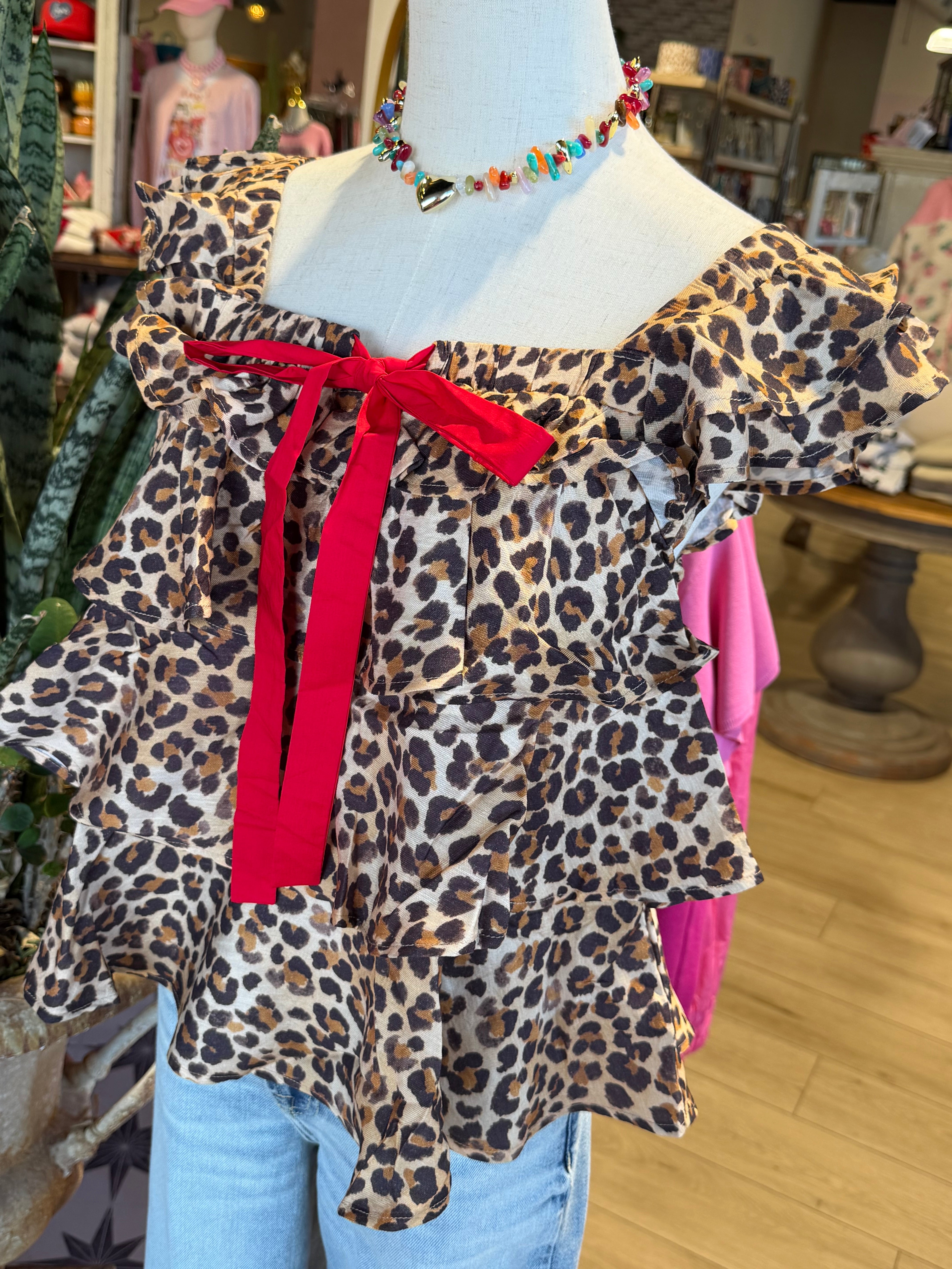 Darlene Leopard Top