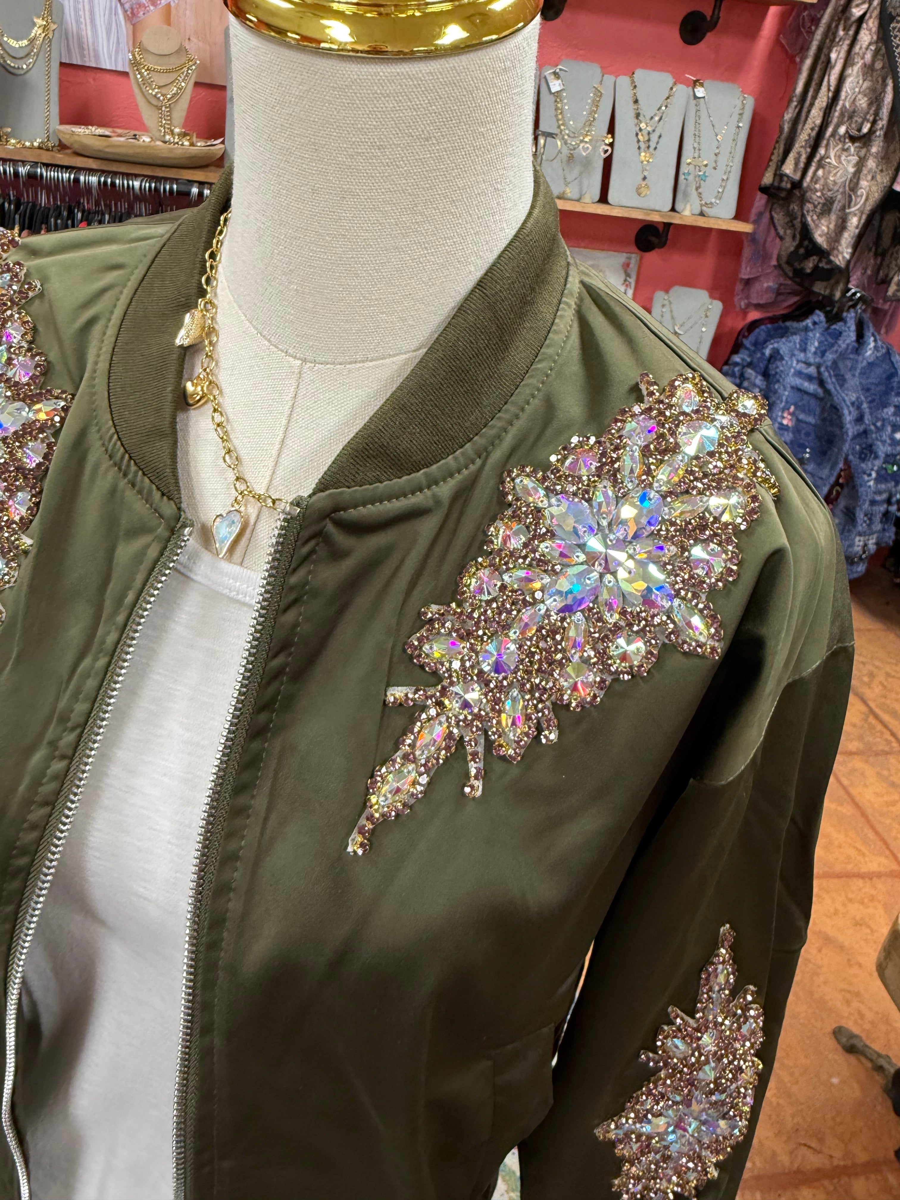 Olivia Jeweled Bomber