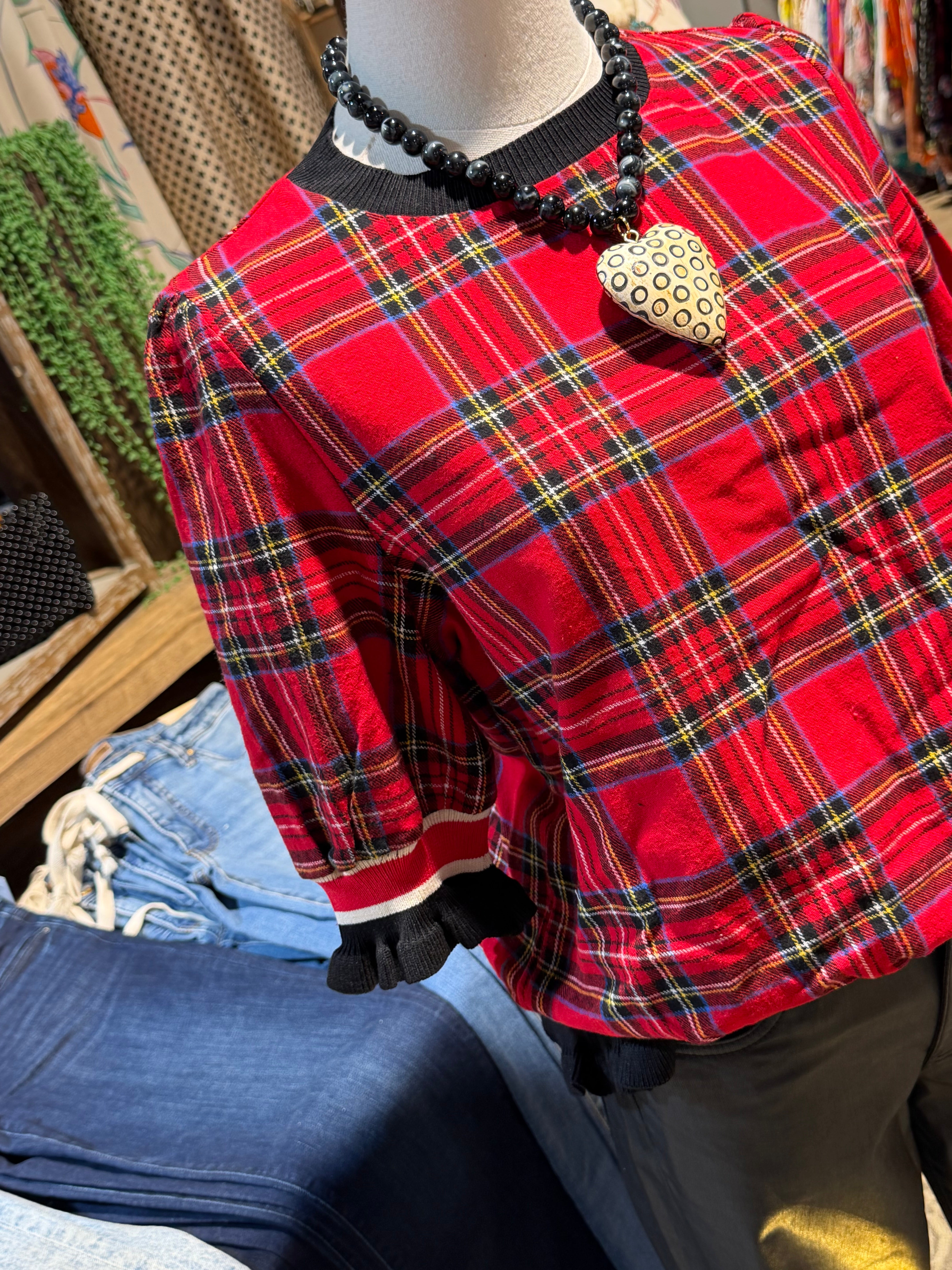 Clara Plaid Top