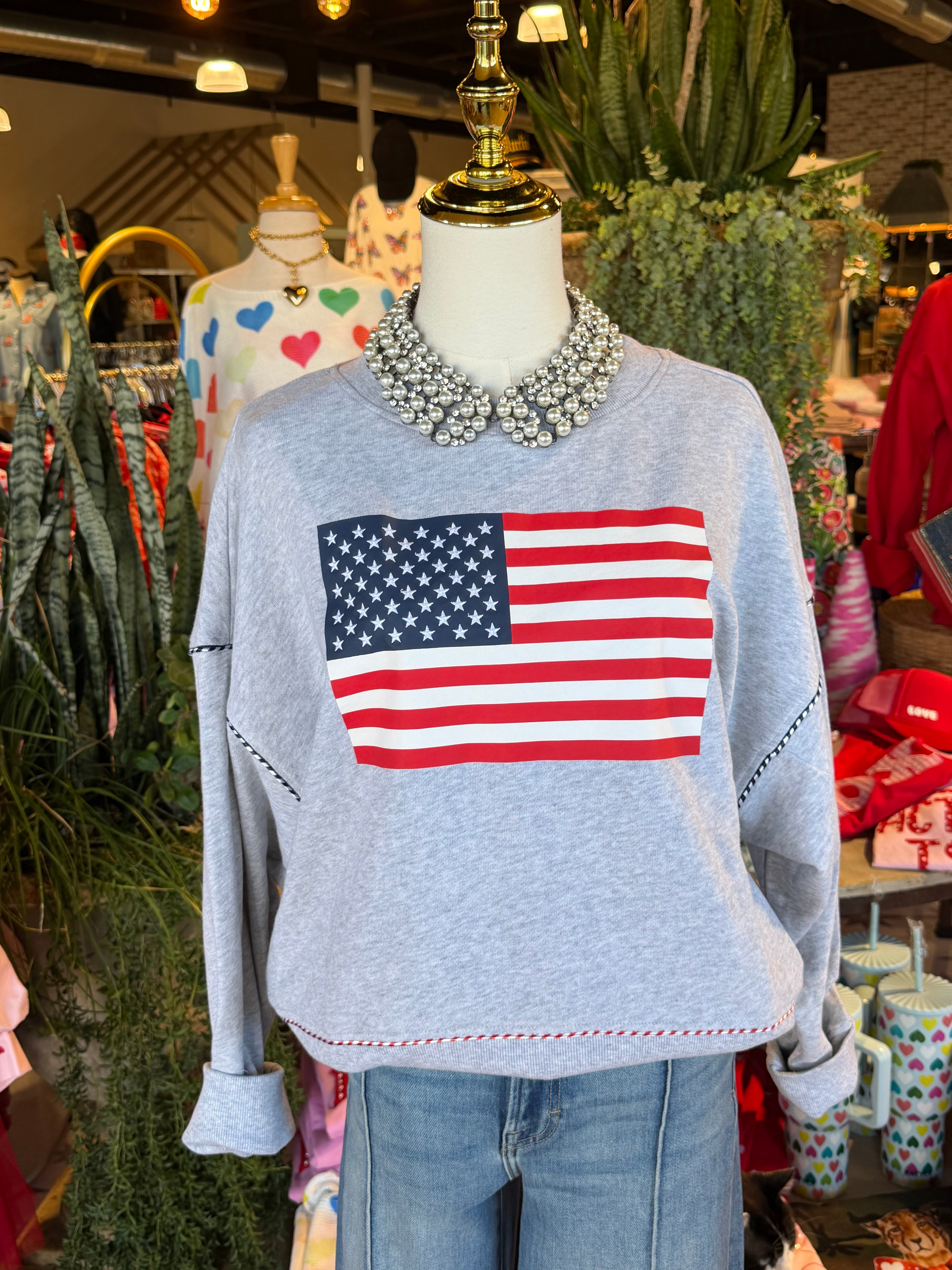 American Flag Sweatshirt