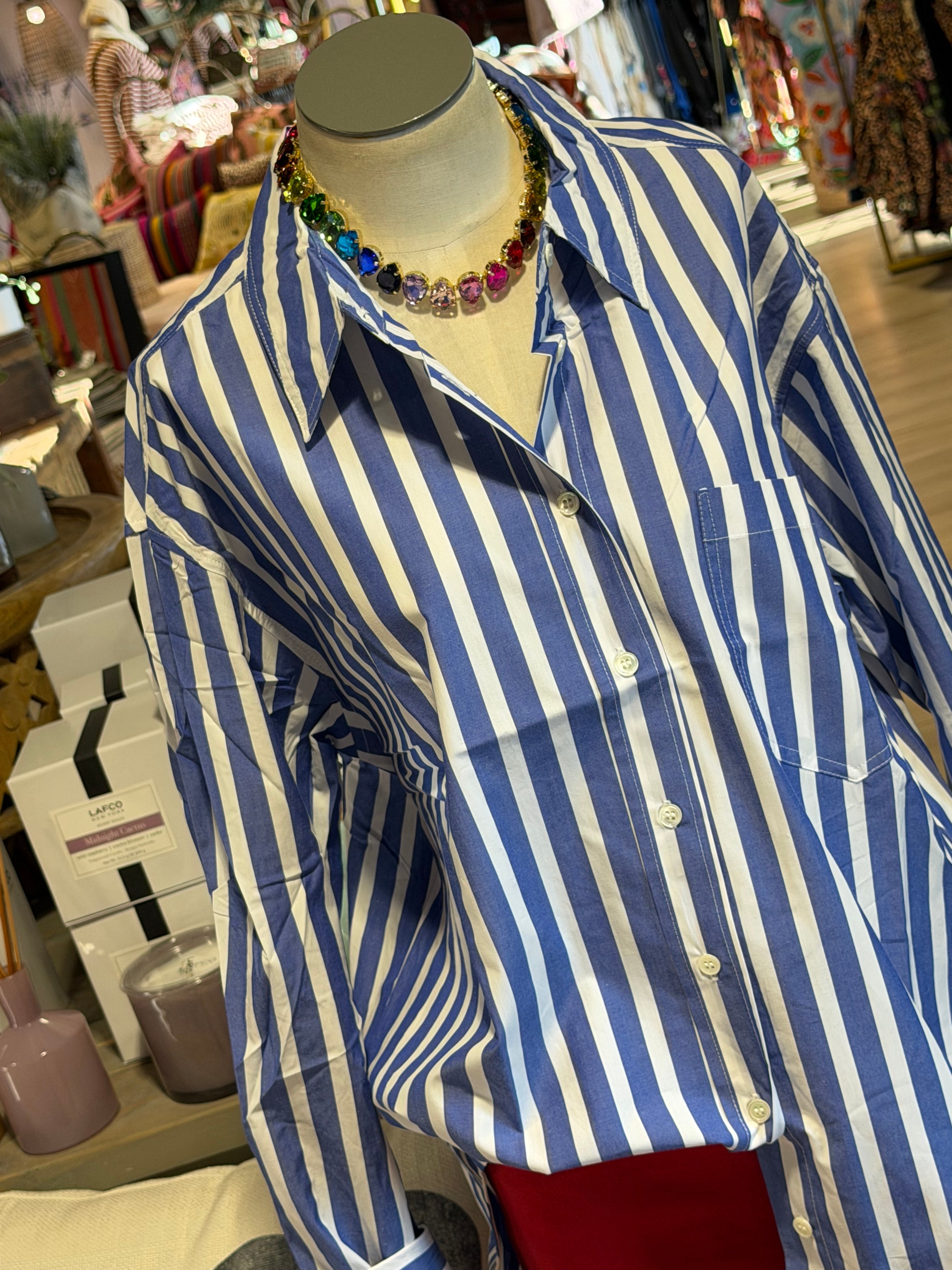 Blue and White Stripes