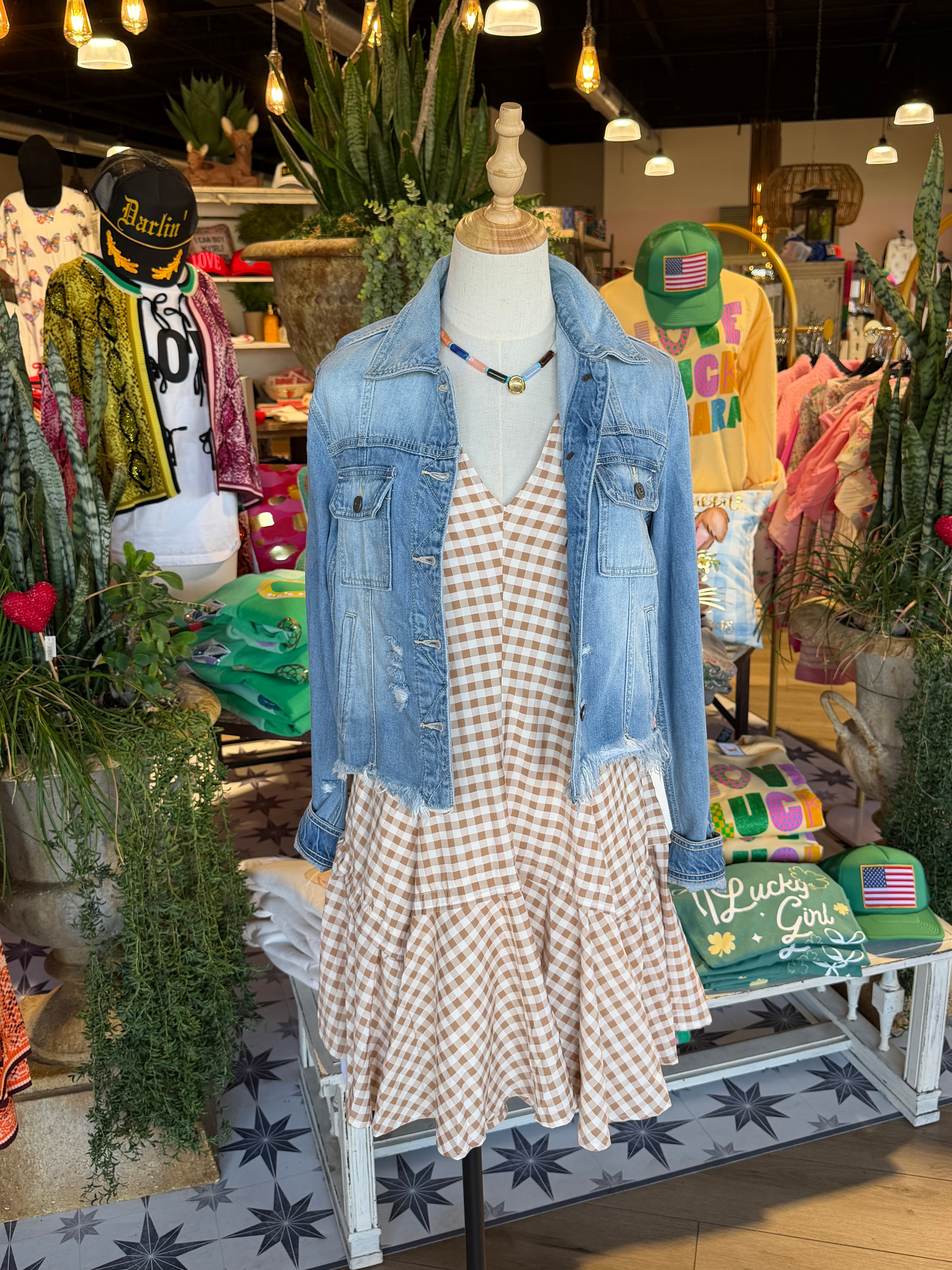 Gingham Flare Dress